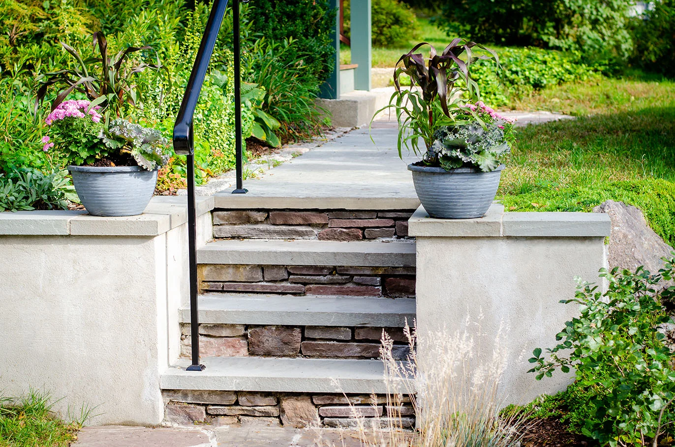 Savin Hill Renovated Wall and Stair. Drew Lederman Photography