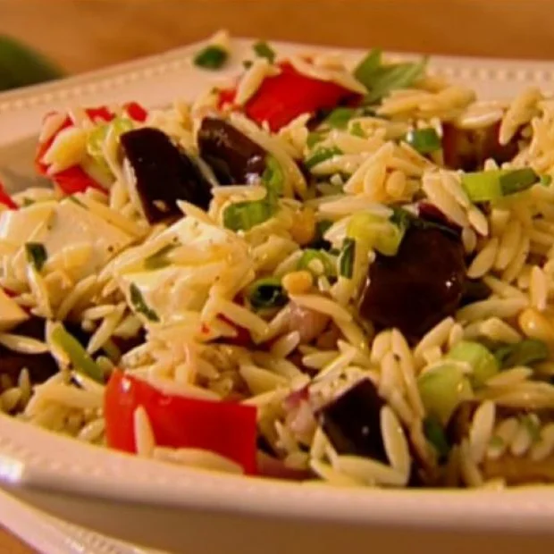 Orzo with Roasted Vegetables (can substitute brown rice or quinoa!)