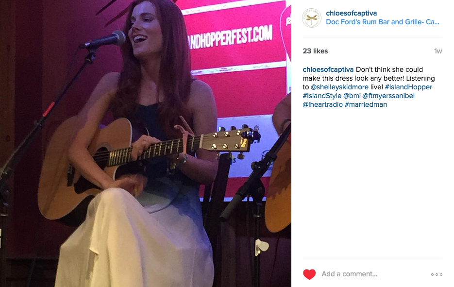 Shelley Skidmore Wearing Chloe's of Captiva at Her Performance