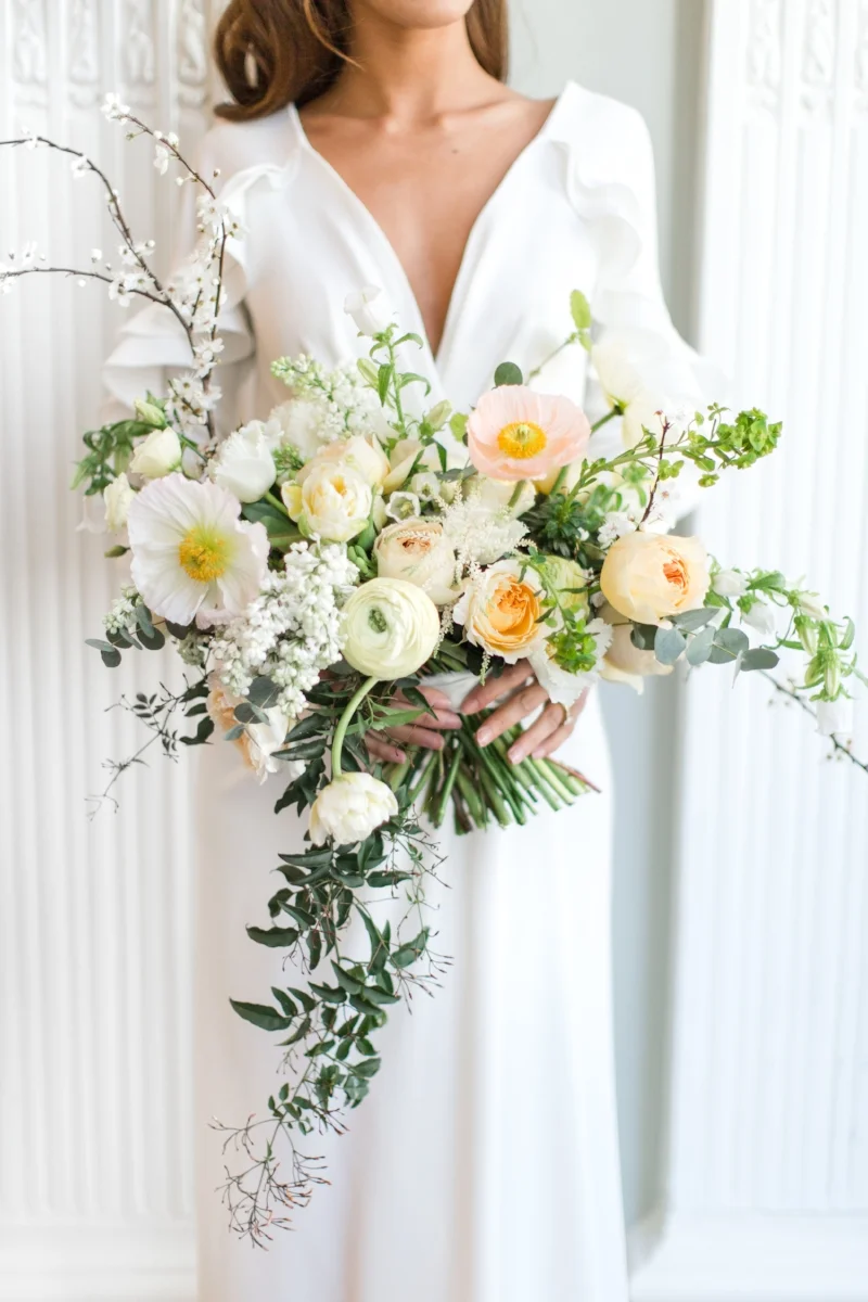 A wild spring bridal bouquet