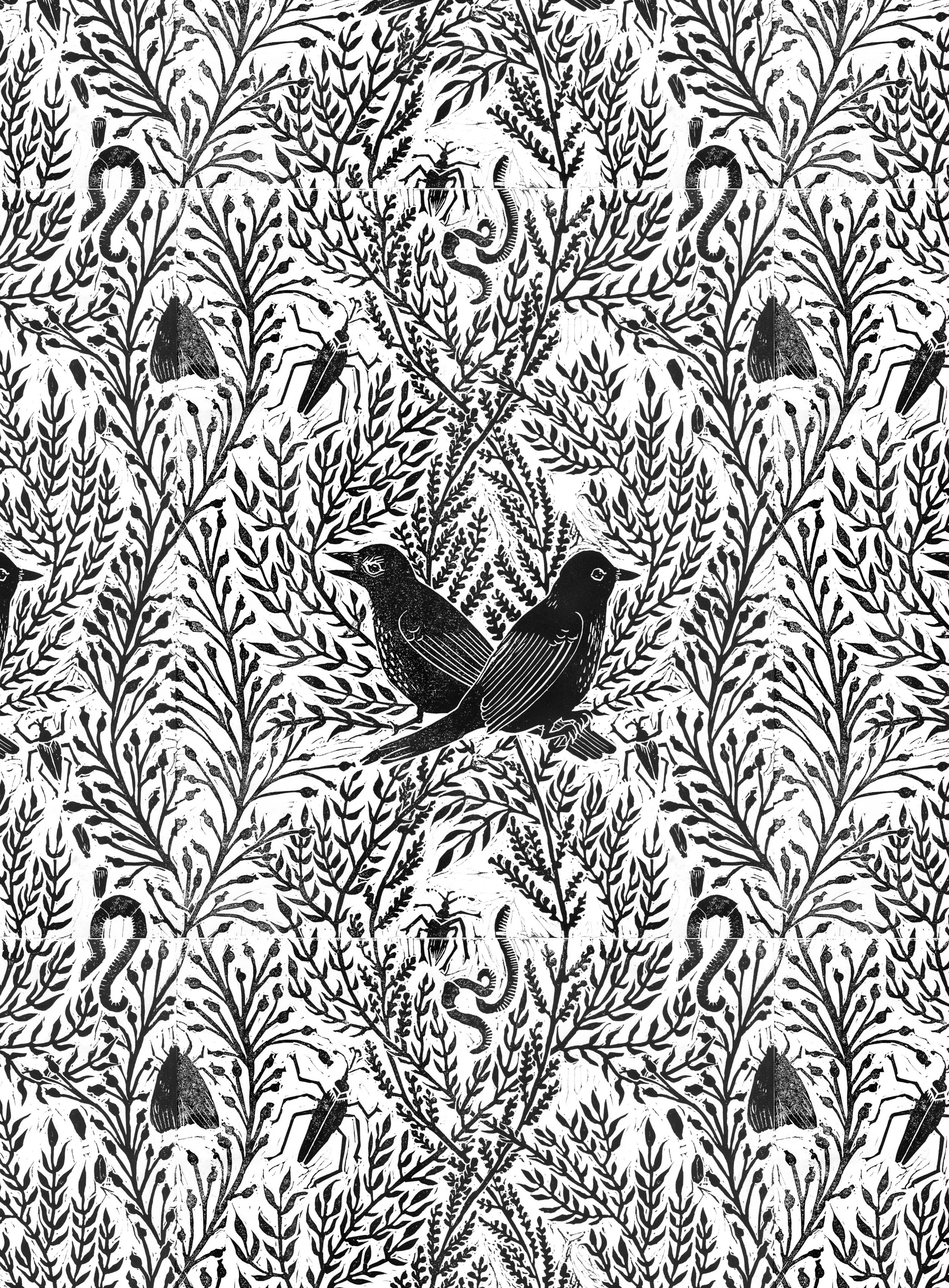 linoleum block repeating pattern