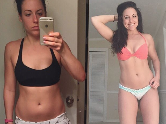 Left: only doing cardio every day; right: doing a mix of lifting weights + high intensity cardio a few times per week