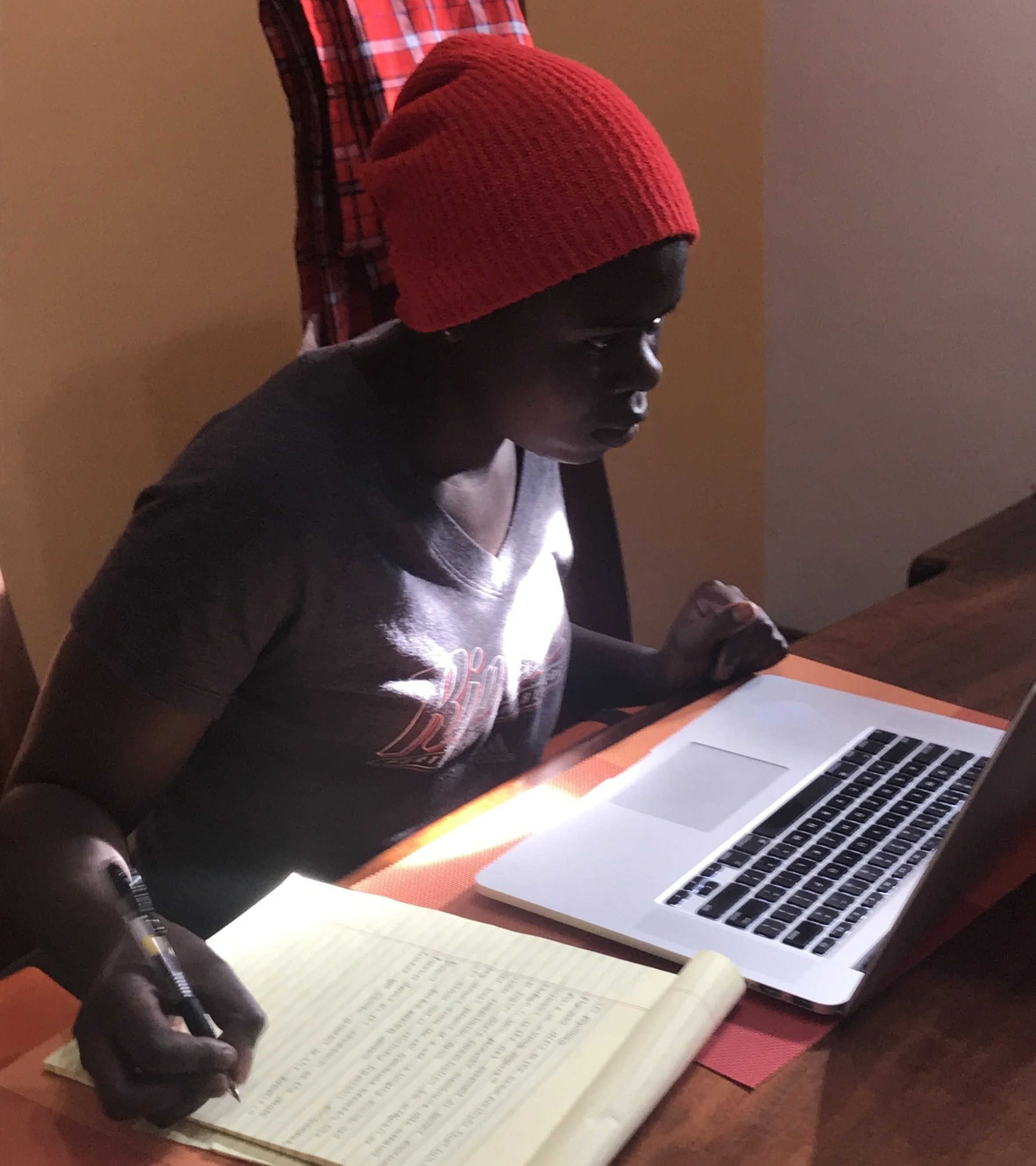Maureen studying