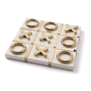 White And Gold Tic Tac Toe Set The Tailored Home