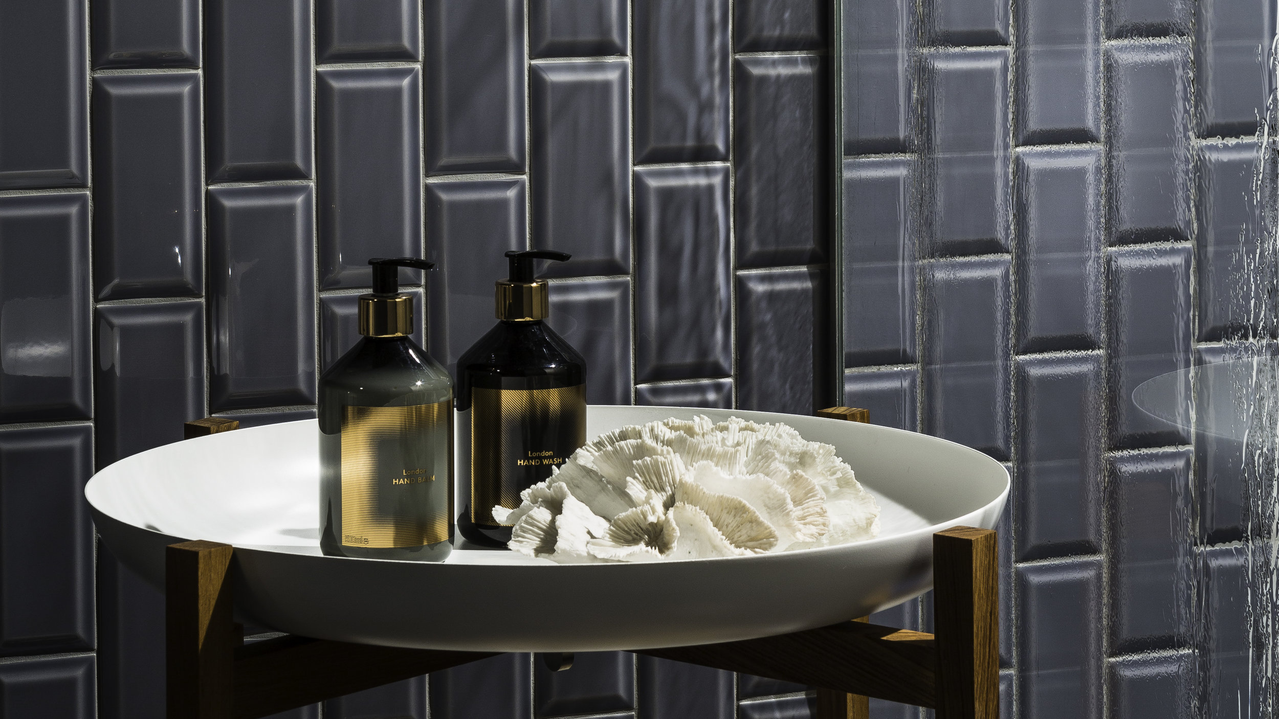 Bevel tile in Earl Grey from Johnson Tiles' Minton Hollins Collection