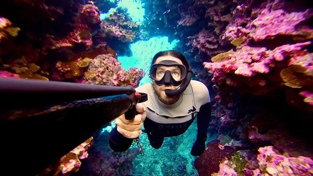 On the hunt for our dinner diving through the wild colours of a Coral Sea grotto.
Yes I do catch fish on our expeditions. Not for sport, it’s for our survival. I choose to spearfish on the reef rather than bottom fish so I can be selective on what I catch. I’m deadly accurate with a speargun but sometimes so selective I never pull the trigger. Watch the hunt on our latest episode l now LIVE on YoUTuBE 🙌🎥🙌
Link in my Bio or Insta Story or just search Barefoot Captain 👍😎