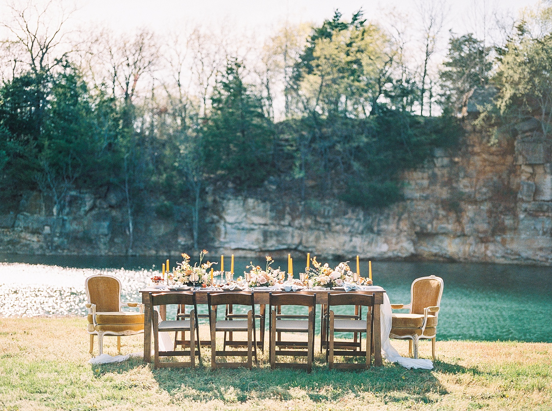 Intimate Spanish and French Inspired Destination Wedding with Lakeside Dinner Party at Dusk at Wildcliff by Kelsi Kliethermes Photography Best Missouri and Maui Wedding Photographer_0008.jpg