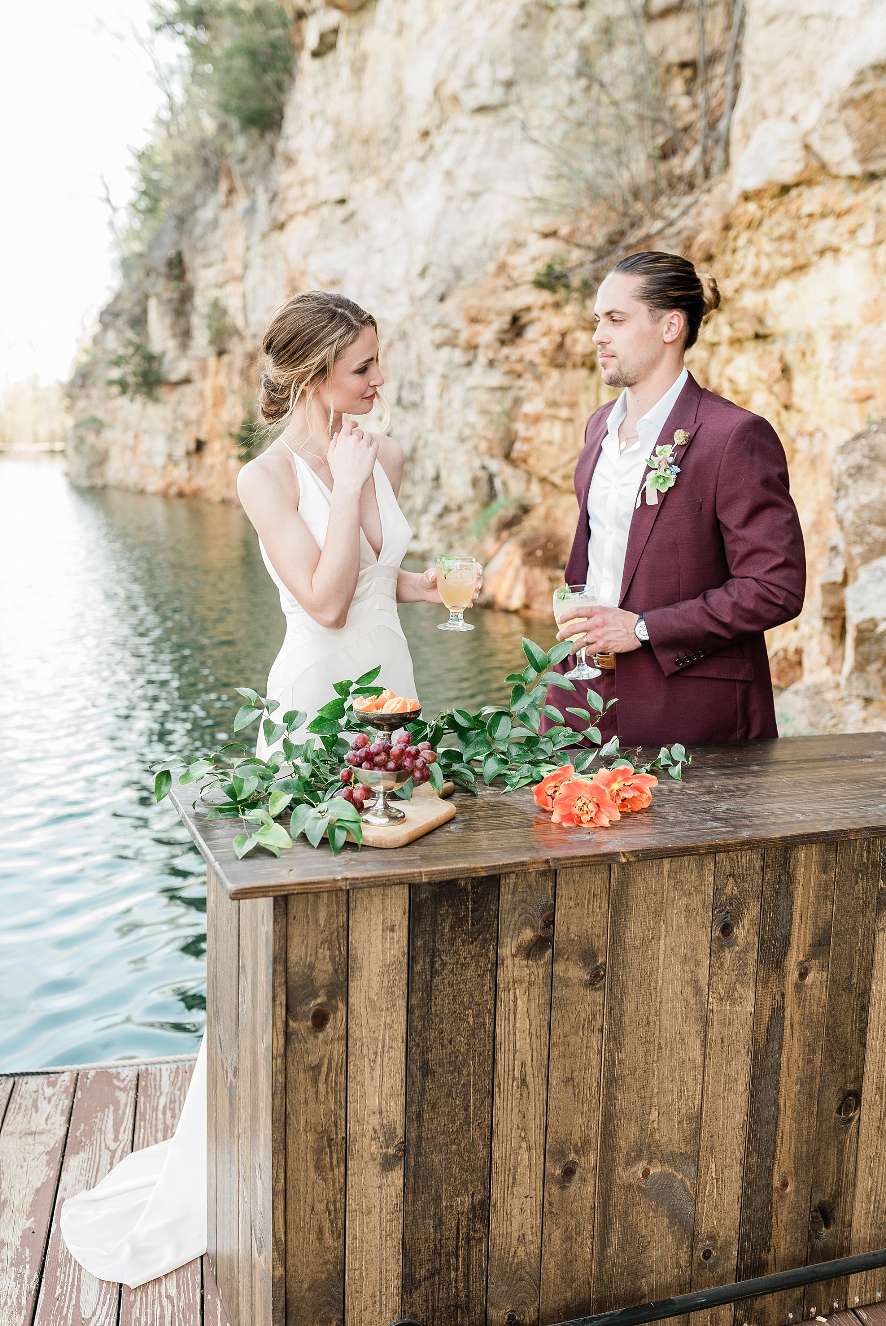 Intimate Spanish and French Inspired Destination Wedding with Lakeside Dinner Party at Dusk at Wildcliff by Kelsi Kliethermes Photography Best Missouri and Maui Wedding Photographer_0059.jpg