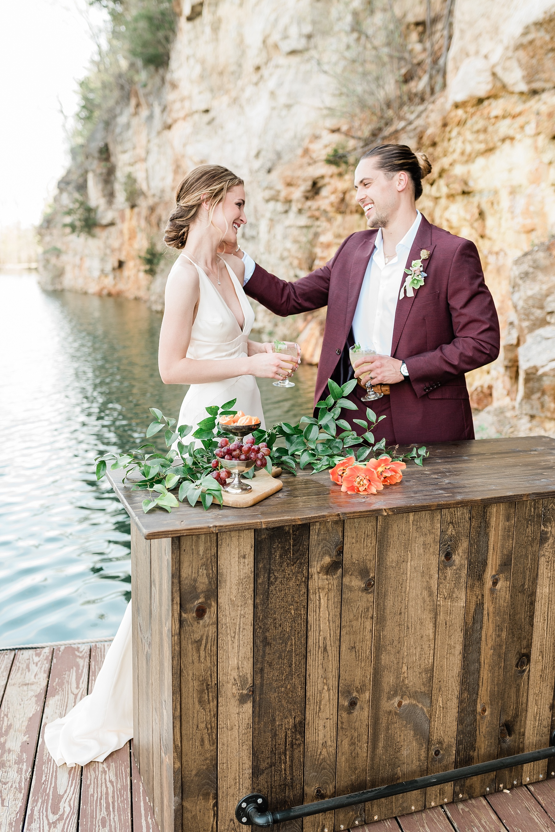 Intimate Spanish and French Inspired Destination Wedding with Lakeside Dinner Party at Dusk at Wildcliff by Kelsi Kliethermes Photography Best Missouri and Maui Wedding Photographer_0060.jpg