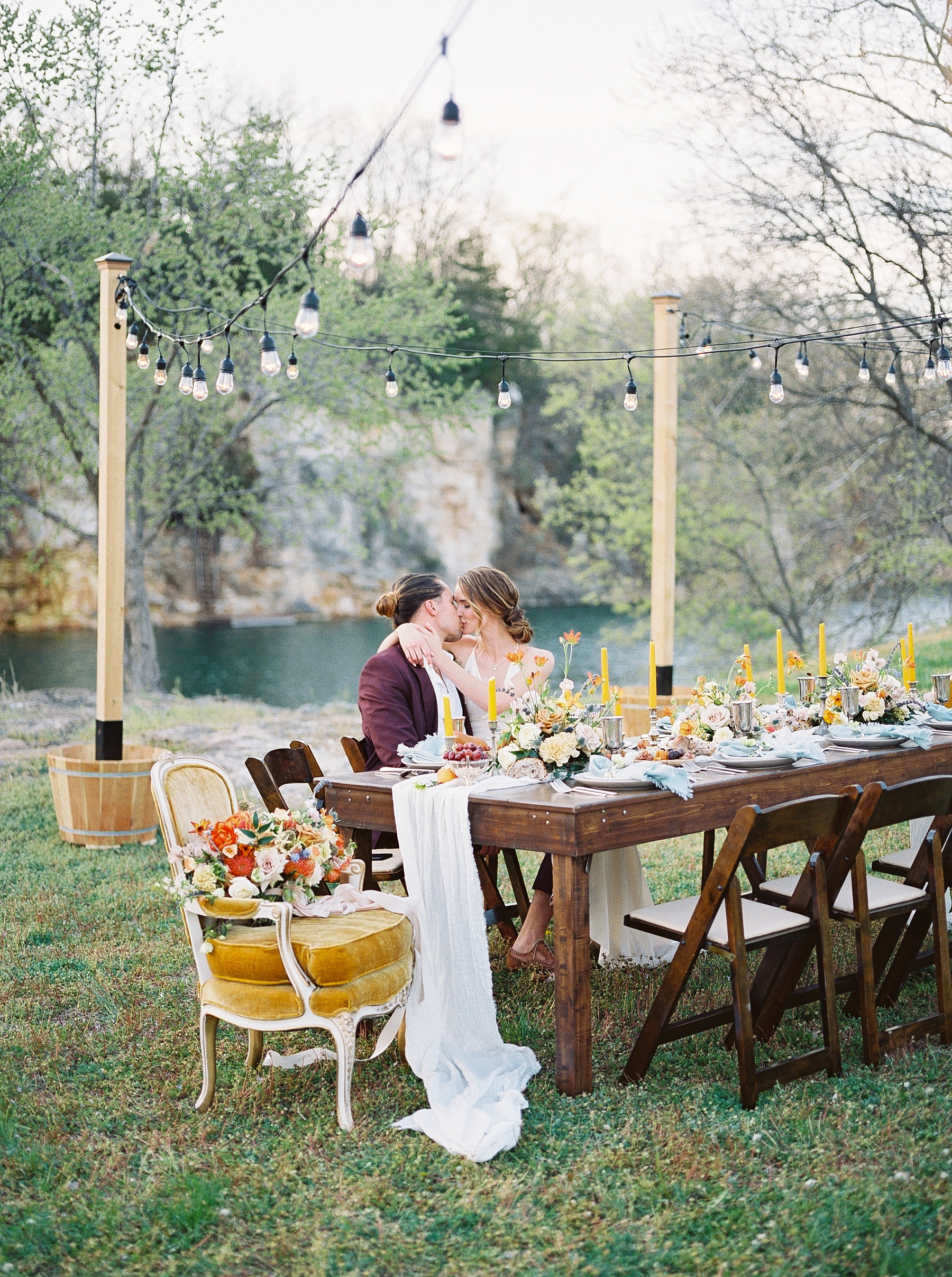Intimate Spanish and French Inspired Destination Wedding with Lakeside Dinner Party at Dusk at Wildcliff by Kelsi Kliethermes Photography Best Missouri and Maui Wedding Photographer_0082.jpg