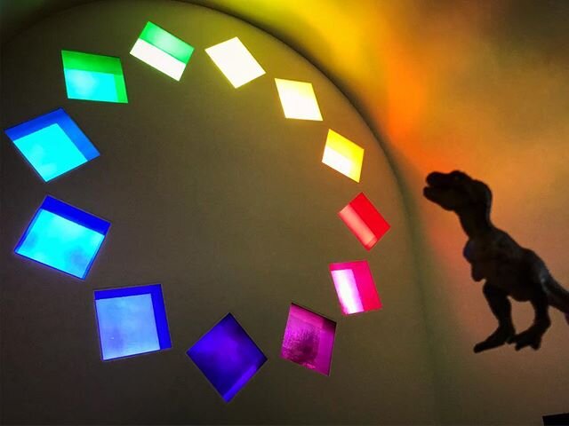 Happy holidays from #Museumpalooza! May your days be merry and bright. (Ellsworth Kelly&rsquo;s &ldquo;Austin&rdquo; at @blantonmuseum) #KellyAtTheBlanton #TimTheTRex