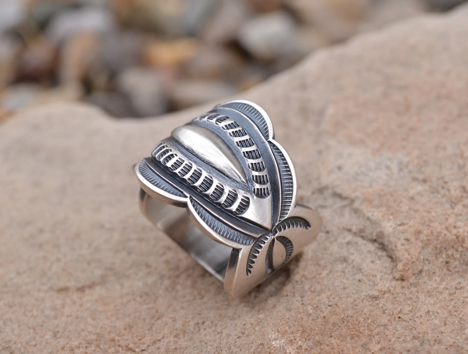 Sterling silver classic repousse ring — Jacob D. Morgan