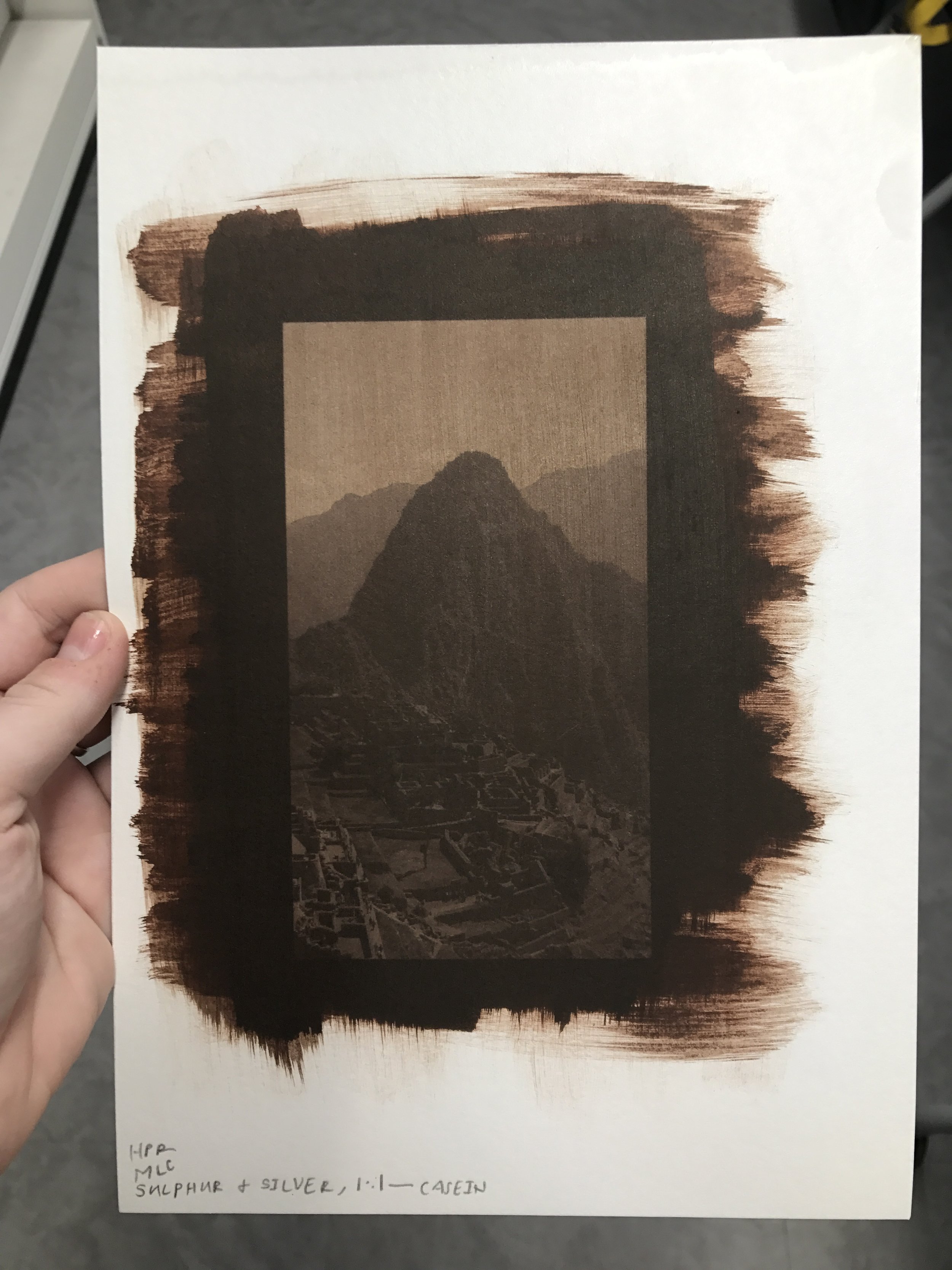 The 1:1 print our of the light box after an 18 minute exposure.