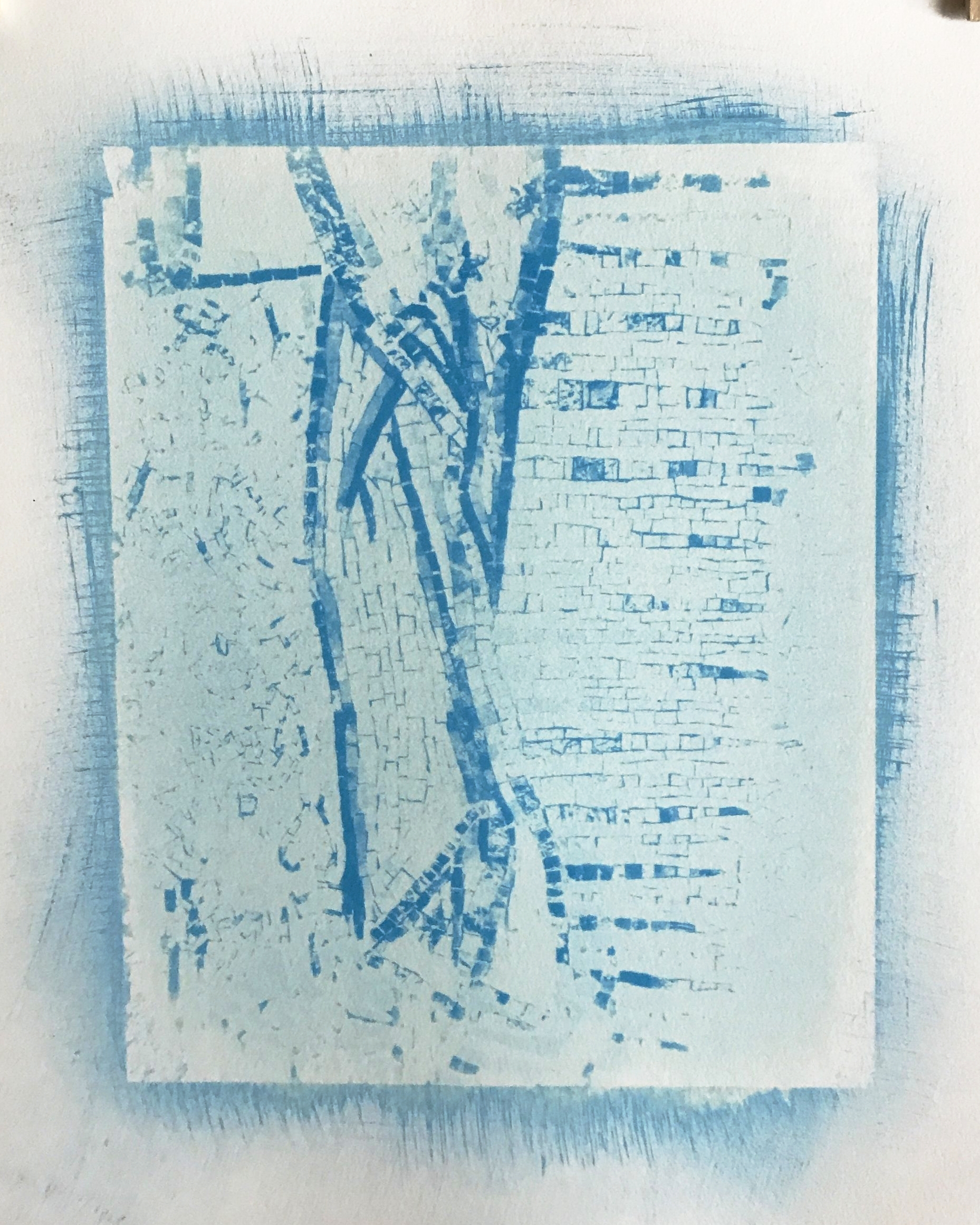 First layer, phthalo blue.