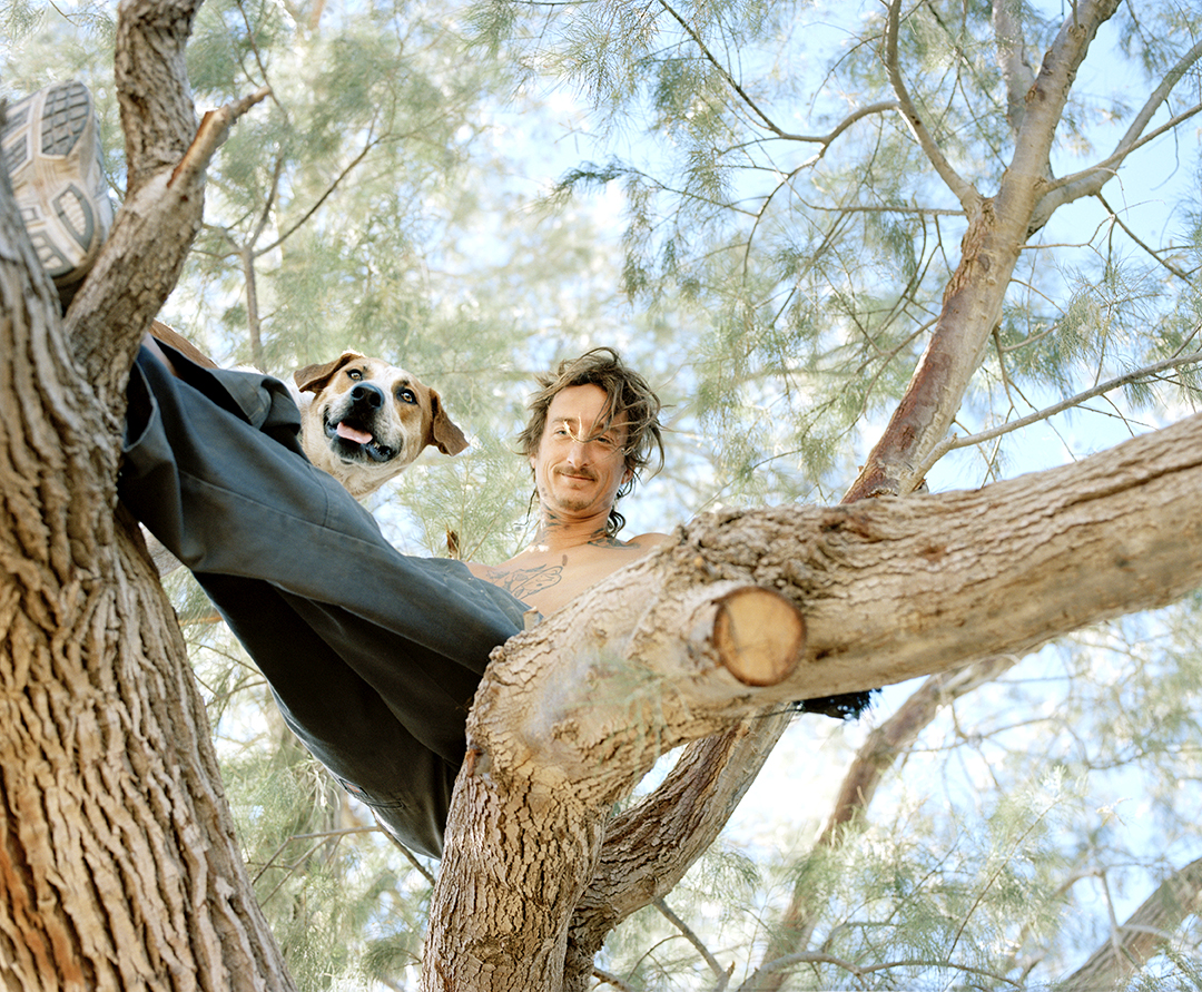 Ryan and his dog Ajax. If Ryan climbed a tree Ajax would always follow.