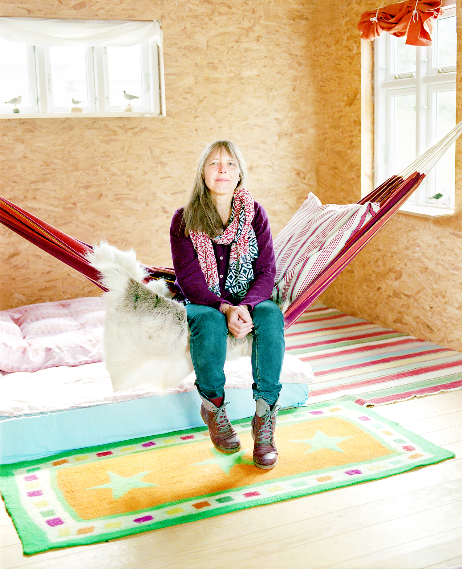  Cordula lives in Demark while she fixes up her home in Seyðisfjörður. Her house is called Breidablik which has three meanings, my favorite being the light connecting the sky and earth. She works as a carpenter, building most of what she brings to Br