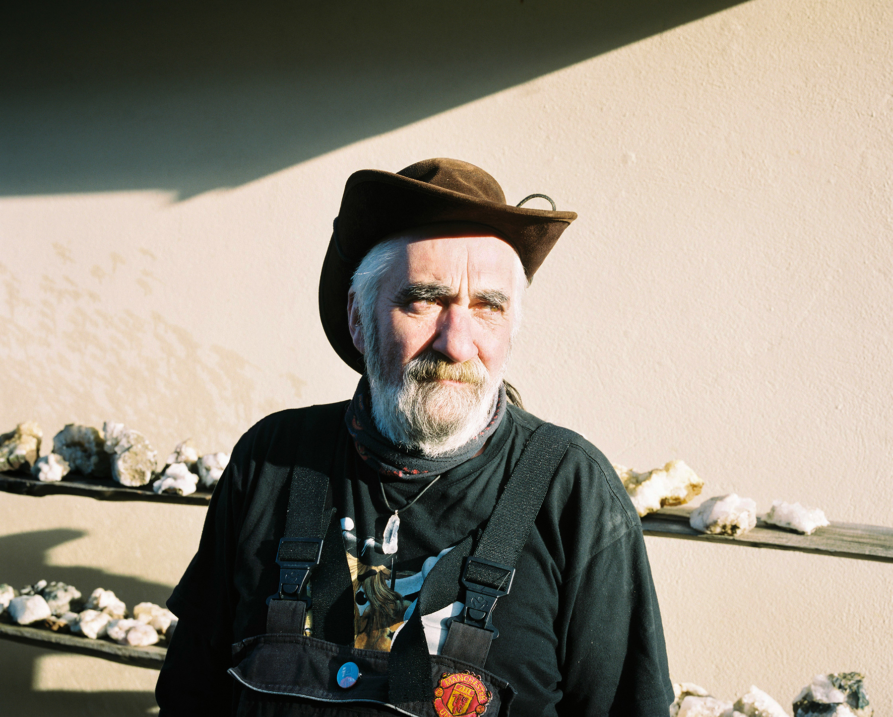 Jón and a small portion of his rock collection