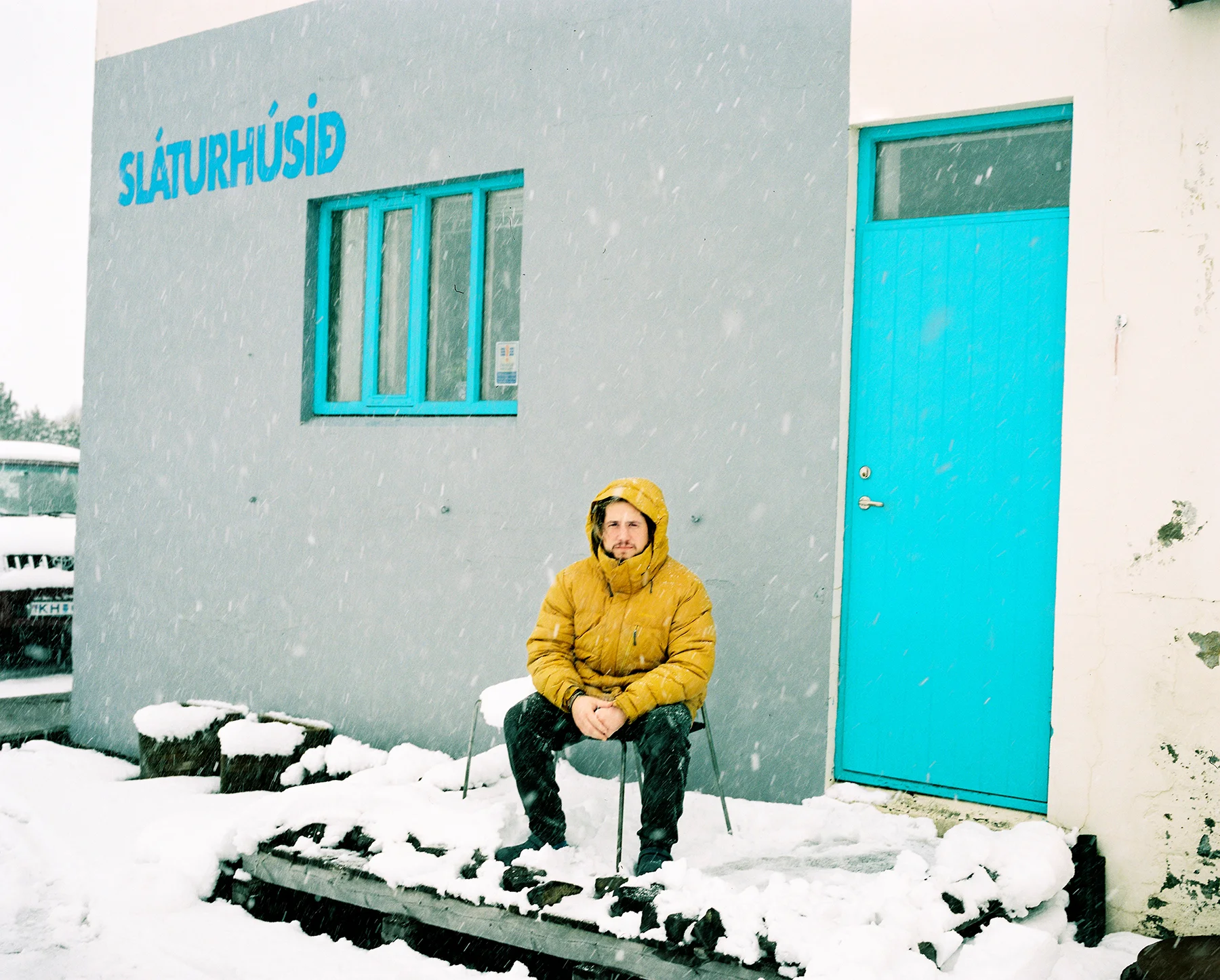 Josh in front of the Slaughter House