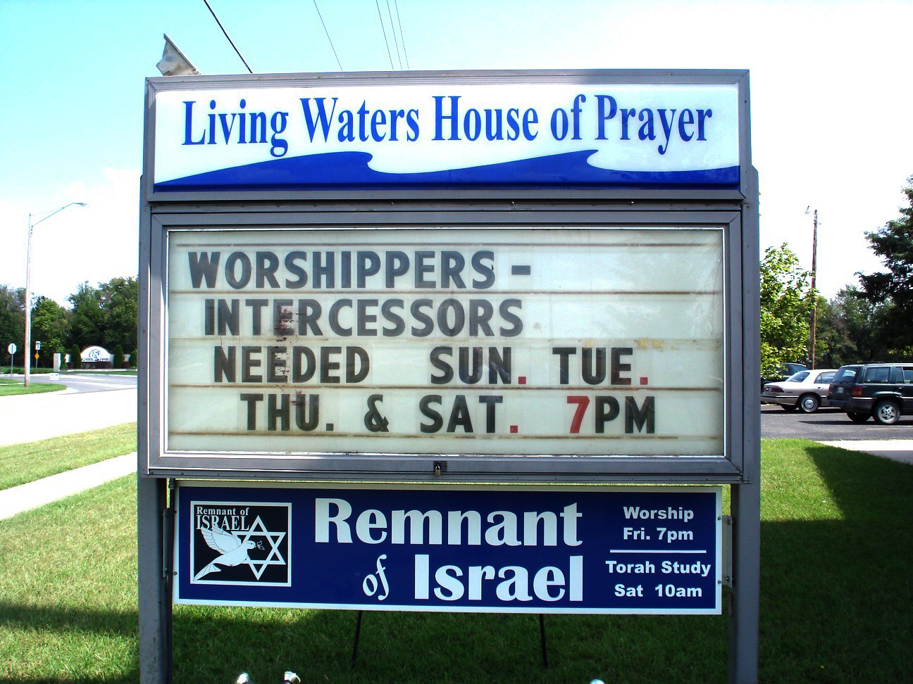Original Owner's church sign.