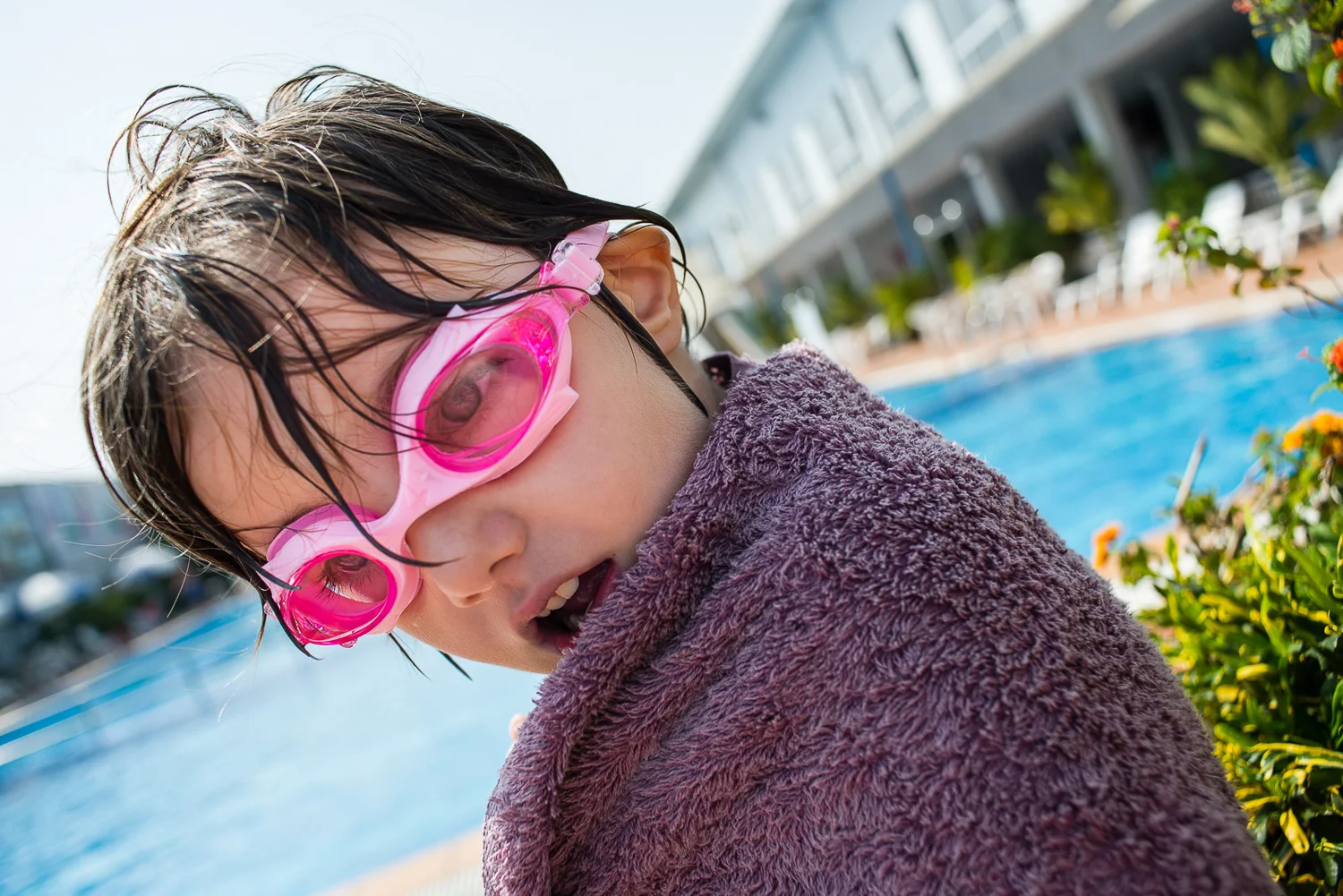 Muskha at the pool. 