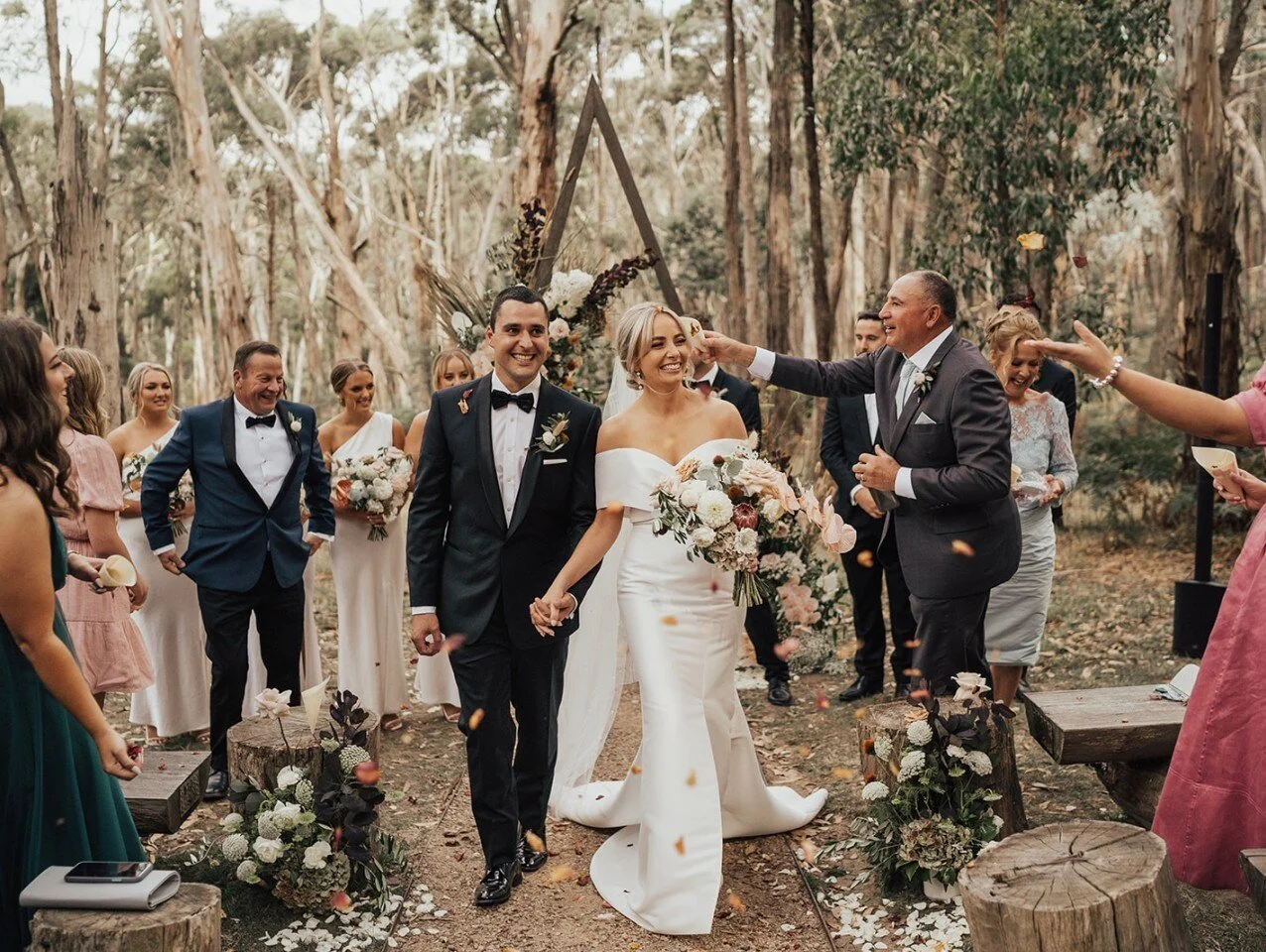 Kim + Ben 
π· @georgiaverrells
*
*
*
#theburroweventspace #daylesfordmacedonwedding #bohemianwedding #trianglearbour #arbour #groom #bride #brideandgroom #festoonlights #festivalwedding #hipsterwedding #daylesfordwedding #weddingstyle #forestceremon