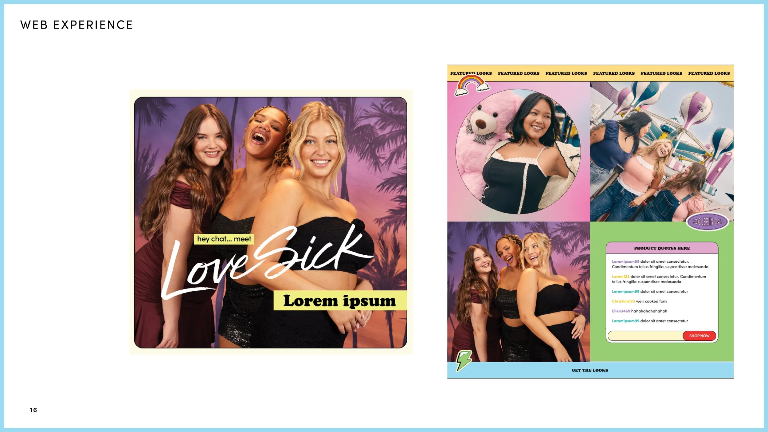 Style guide for Torrid sub-brand "Lovesick"