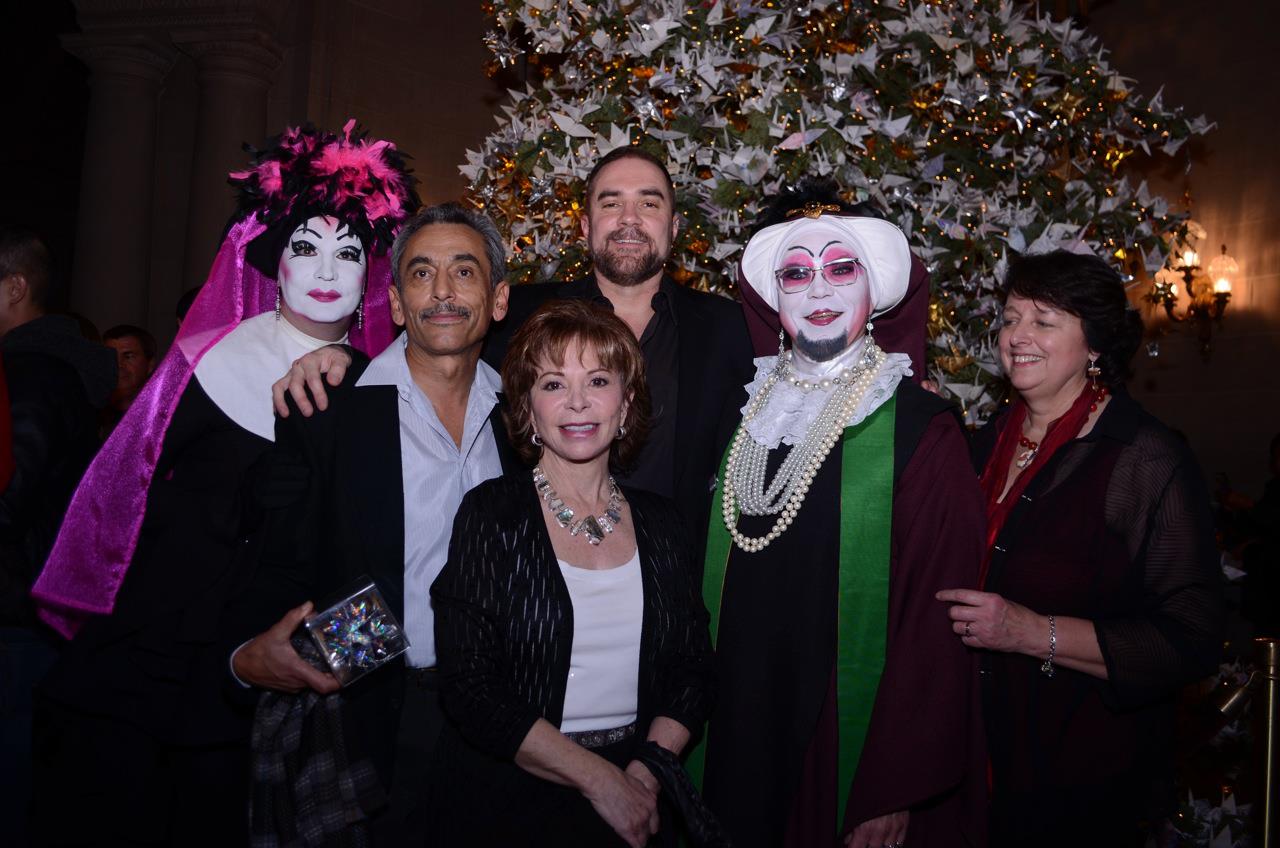 The Sisters of Perpetual Indulgence join San Francisco Poet Laureate, Alejandro Murguía,, author Isabel Allende, RWF Founder Jeff Cotter, and Lucy Vargas at the 2012 tree.