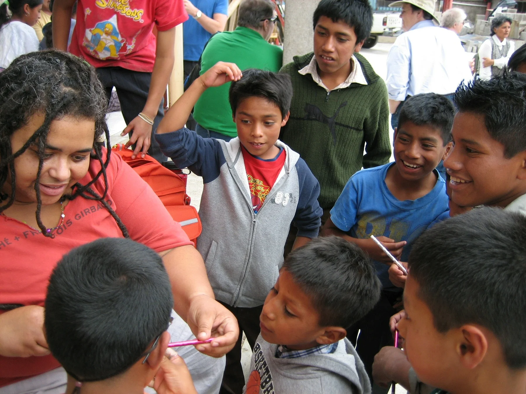 RWF's Amberjoy Leonard visits children at an orphanage.