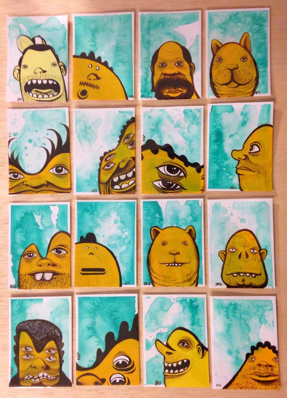 Yellow Heads - Mini Painings - NA