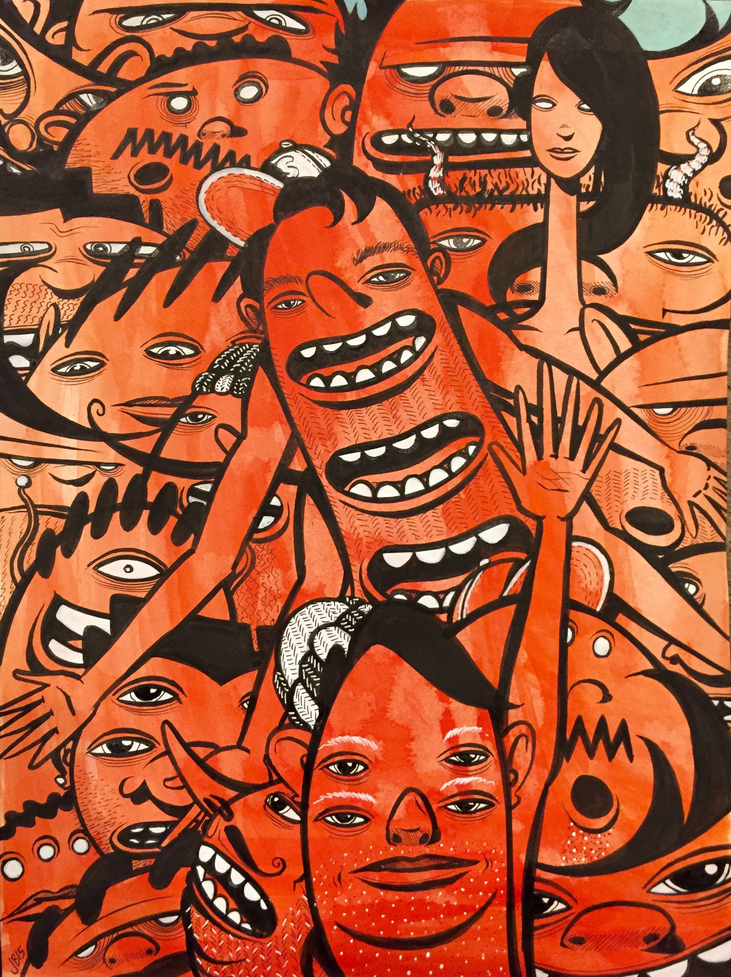 Burnt Orange - 9"x12" - A