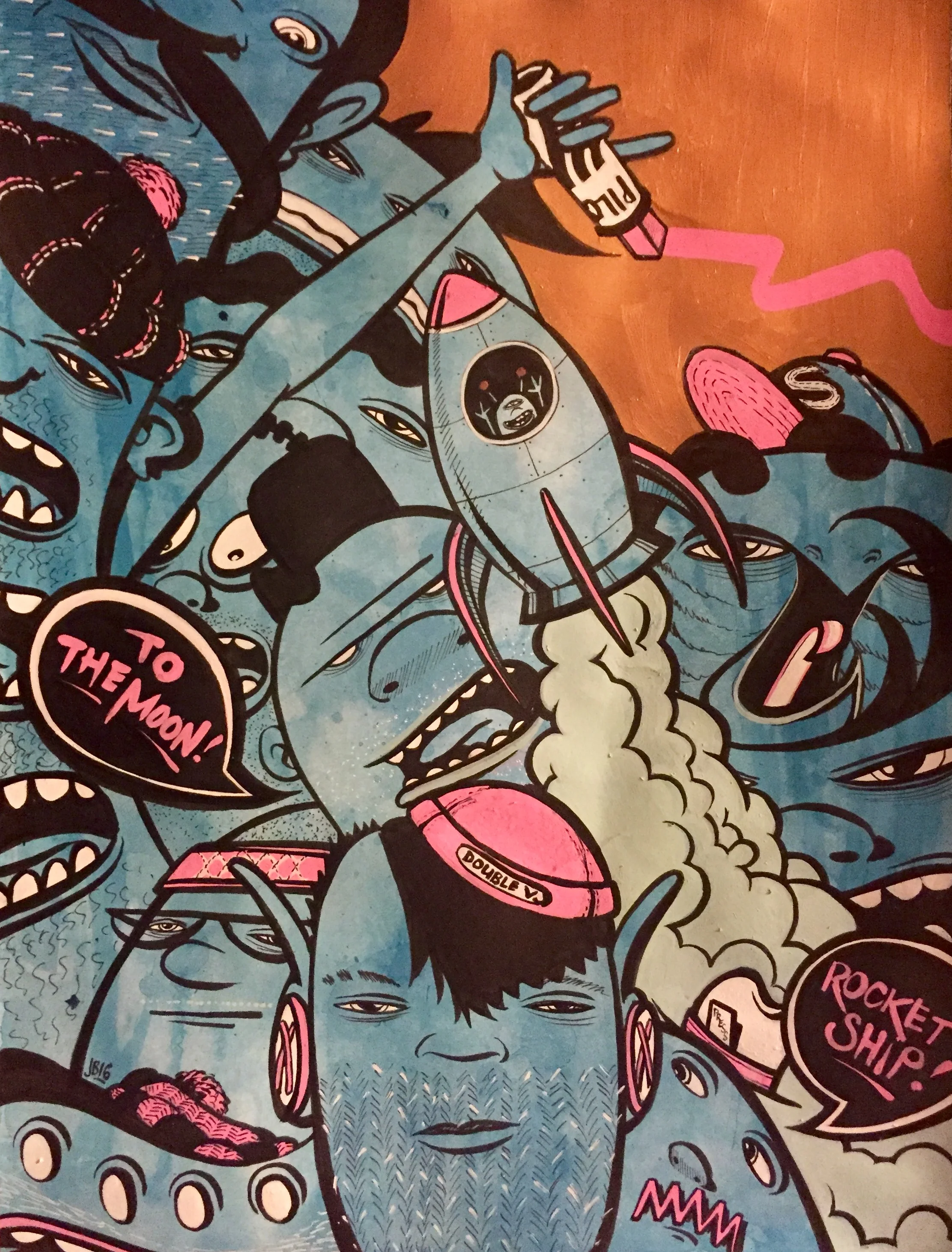 Rocket Ship - 9"x12" - A