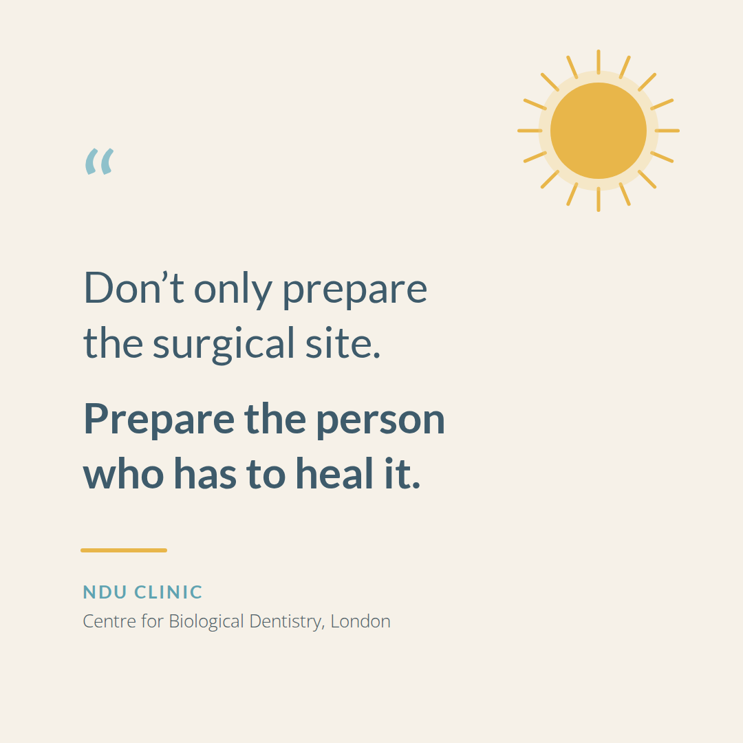 Quote reading: Don't only prepare the surgical site. Prepare the person who has to heal it.