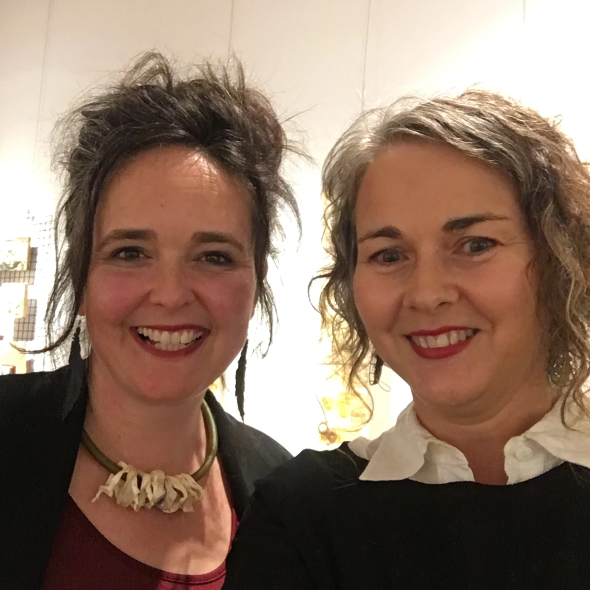 Jo Roszkowski and Juliet D Collins at the Opening of "Common Threads"