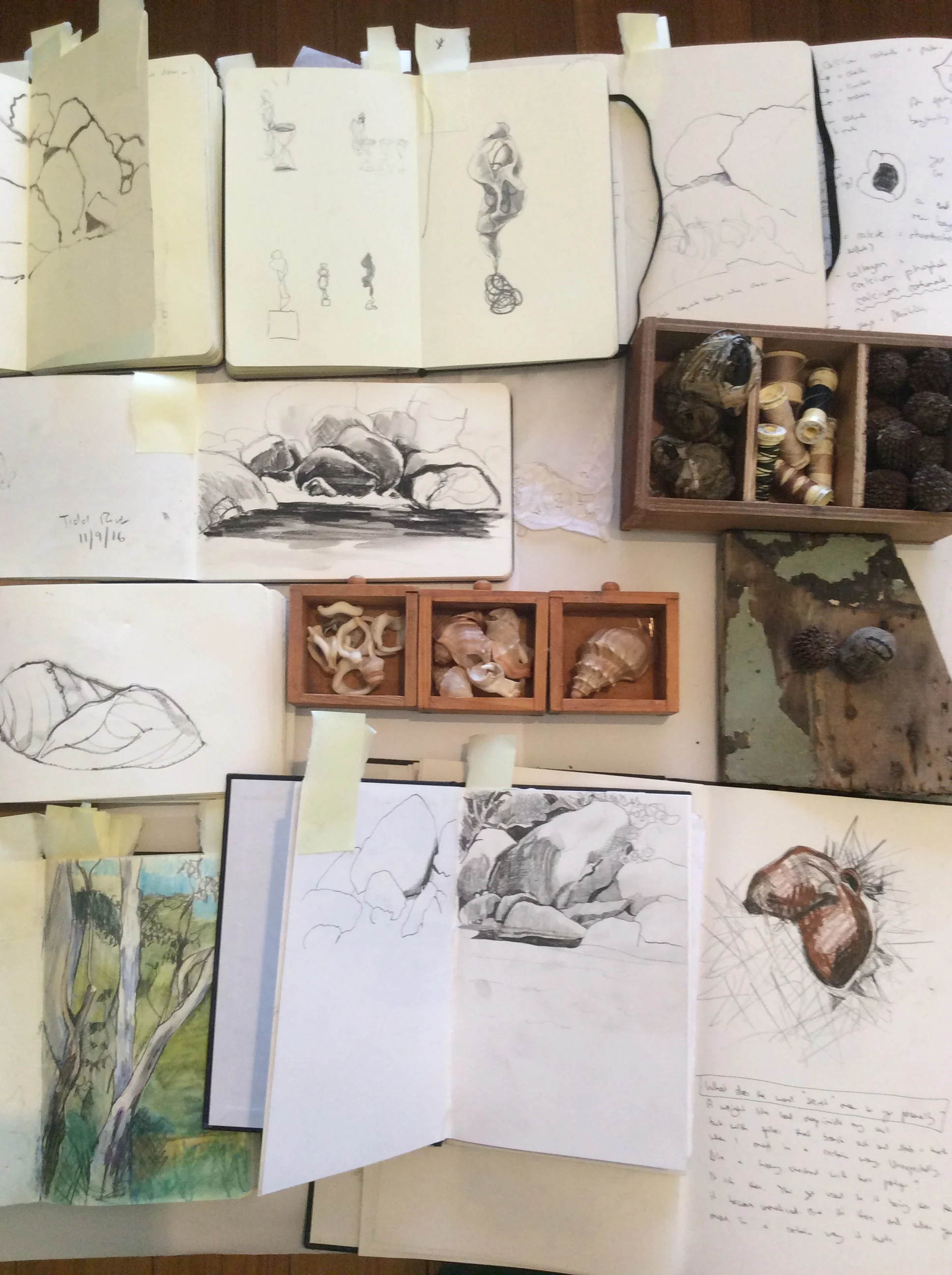 Juliet - a collection of sketchbook pages and found objects