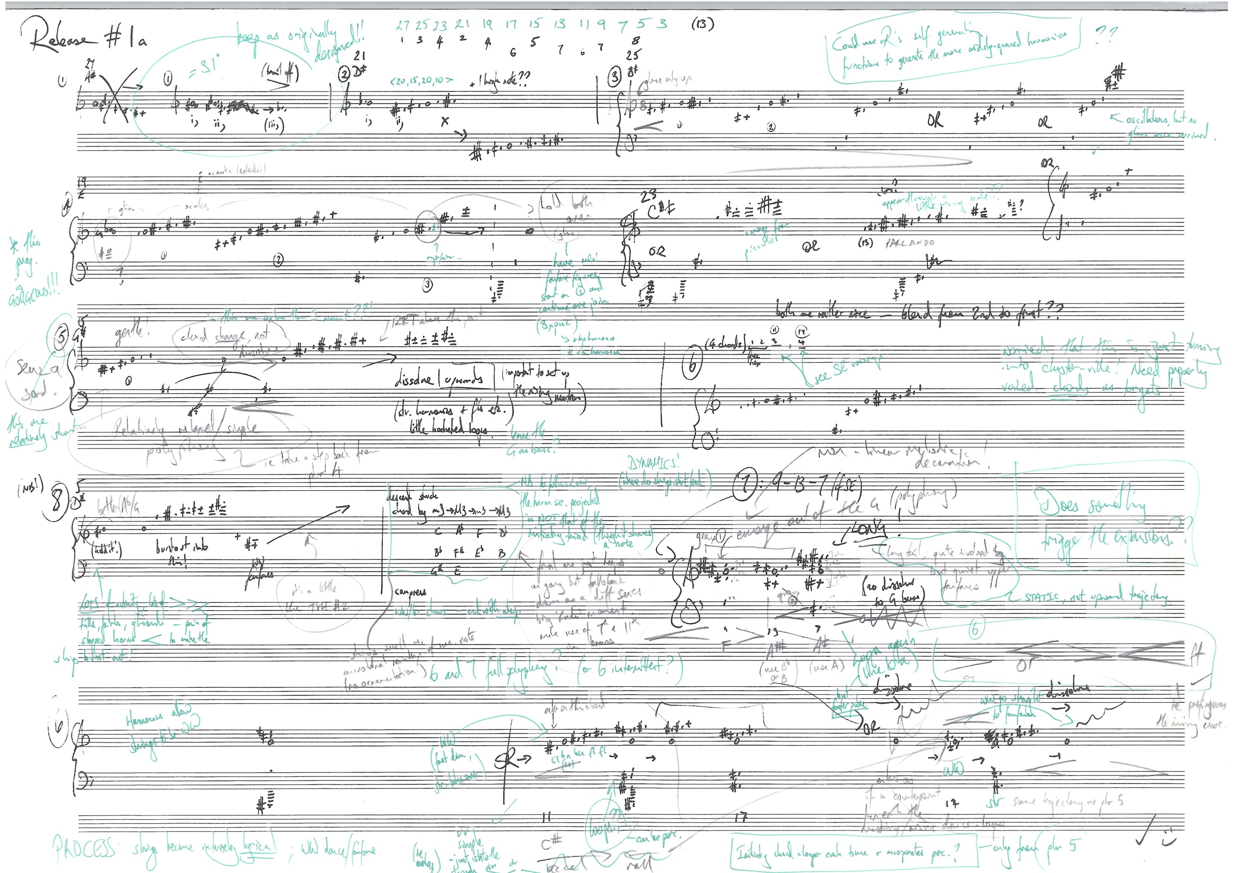Sketch for the opening of a big orchestral piece