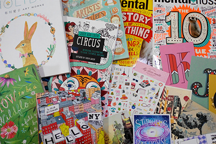 My weakness: books, magazines, stickers and prints. This is only about 5% of my entire collection. I am a hoarder of cute stuff.