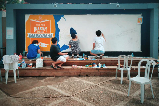 Parfest mural in progress
