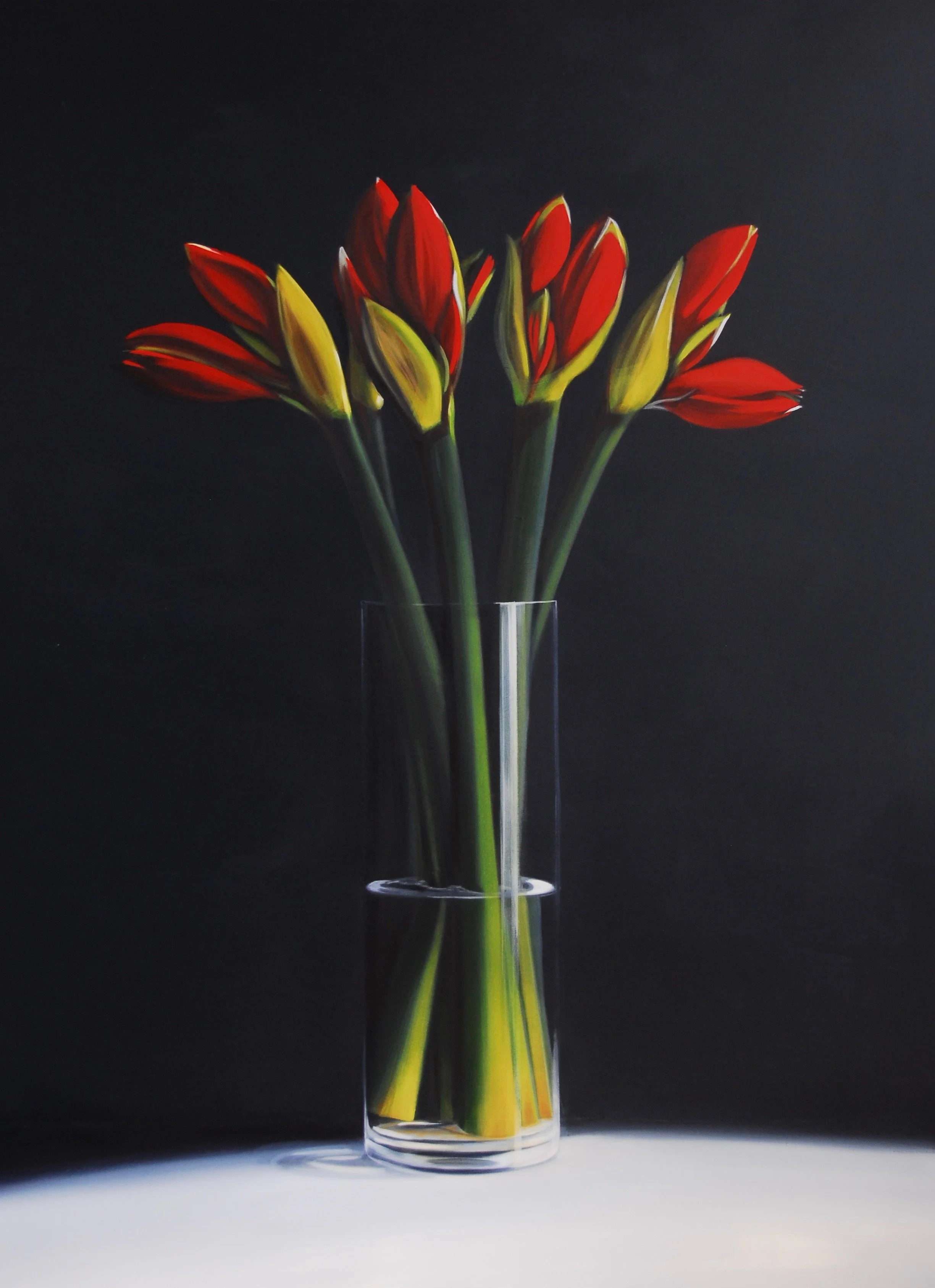 KATE FELTON HALL Amaryliss Unopened in Cylinder Vase Ref 512.jpg