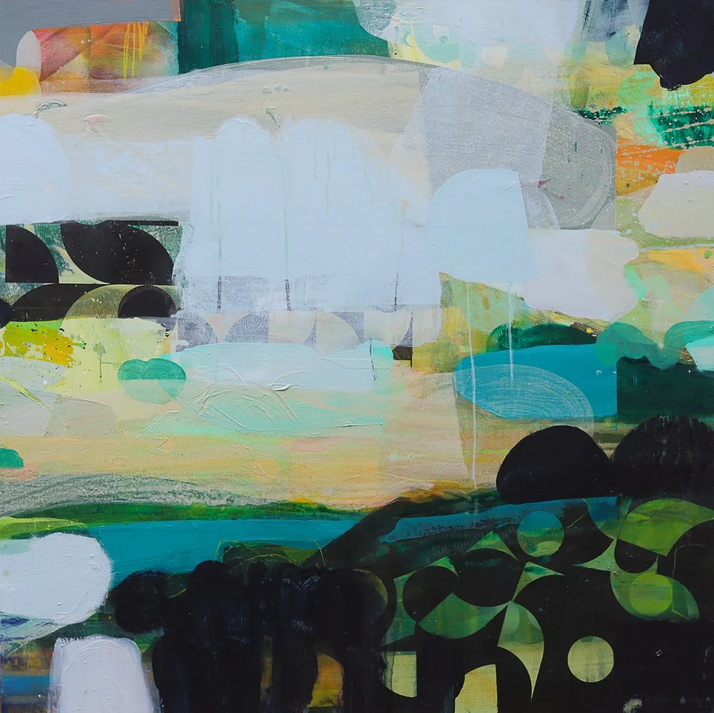 LISA HENSHALL WHAT WE CHOSE TO KEEP acrylic and oil on board 100 x 100 x 4 cm white wood tray frame.jpg