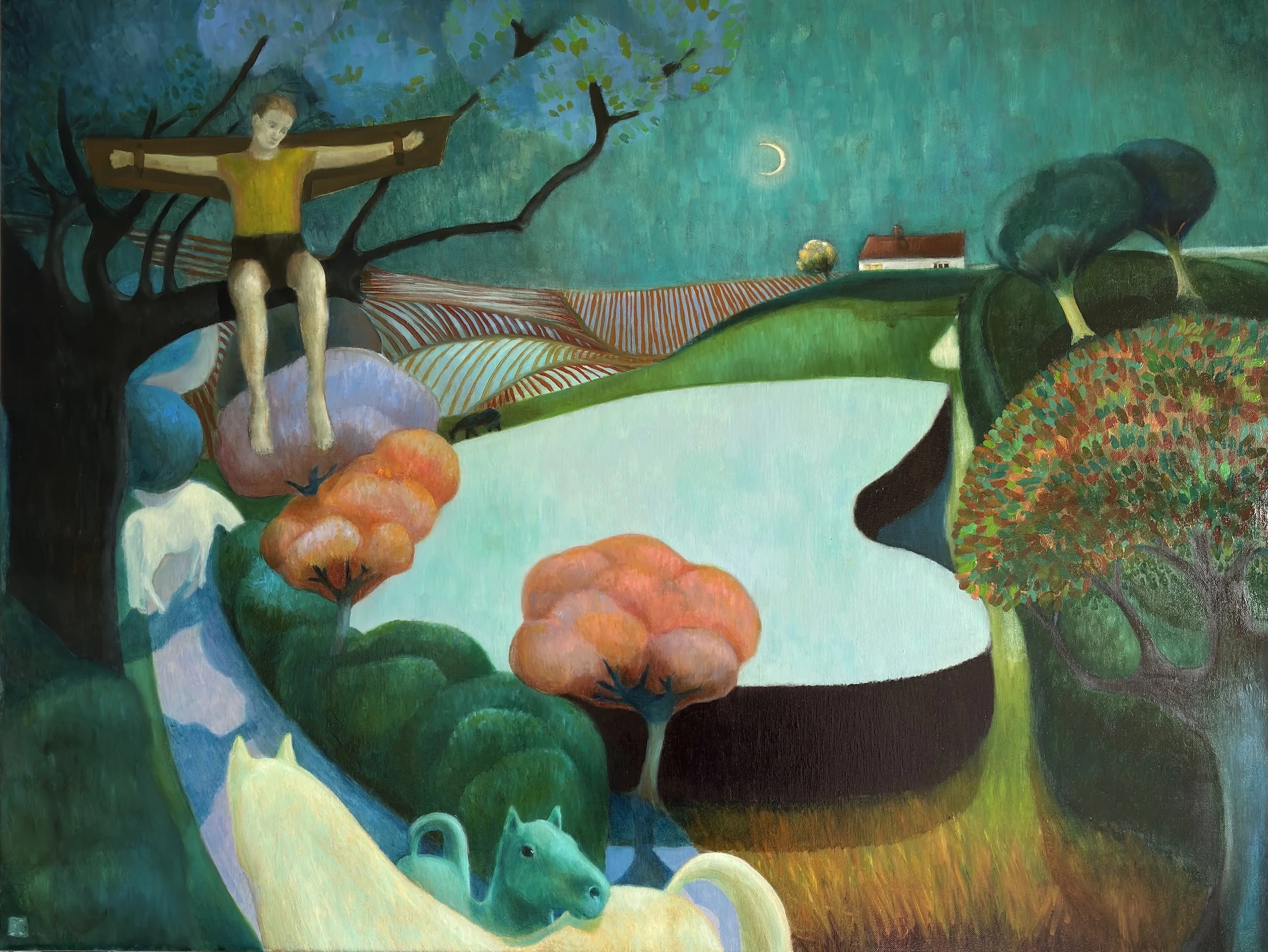 sm jpg Sophie Crockett The Runaways oil on canvas 60 x 80 cm Gold tray frame copy.jpeg