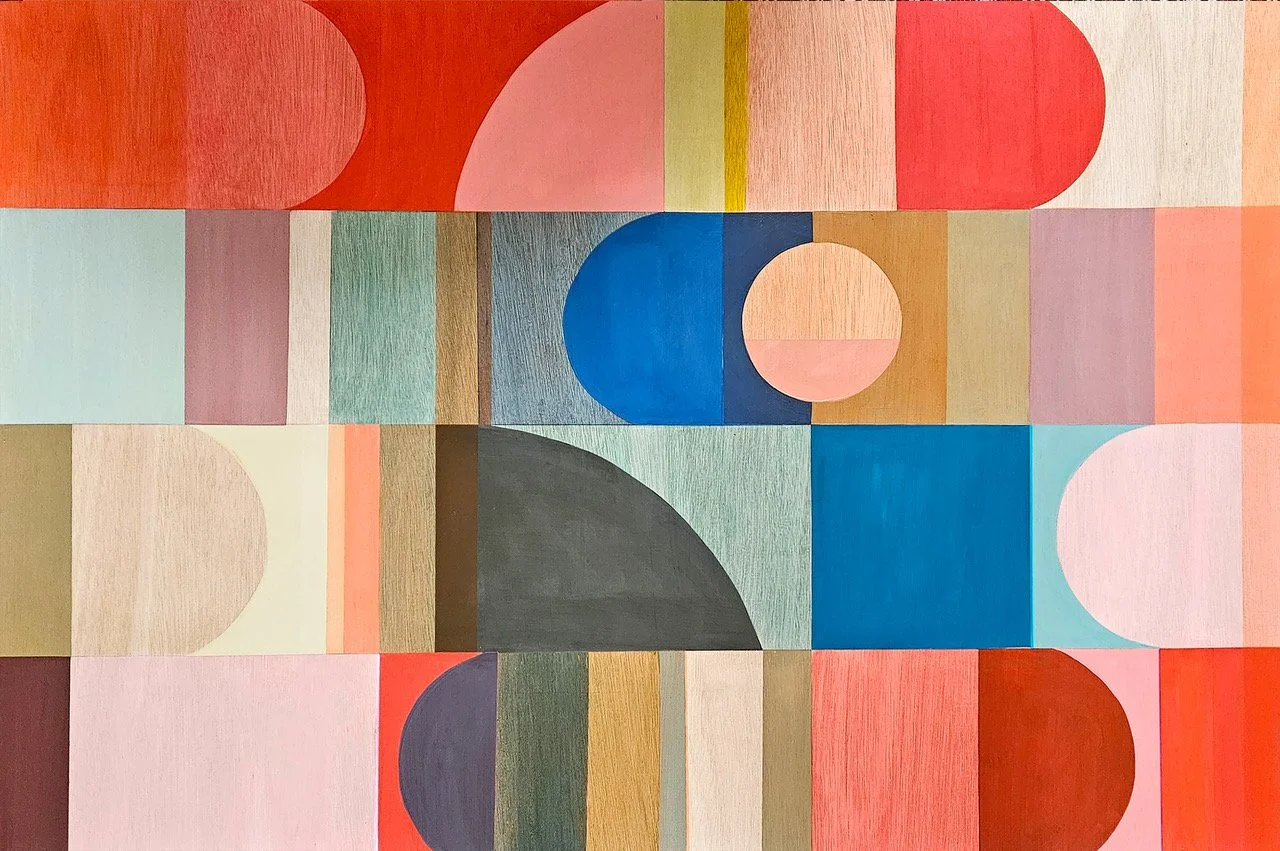 SUMMER IN VENICE SALLY BURCH pigment & polymers on wood panel 122x82x3cm cherry frame.jpeg