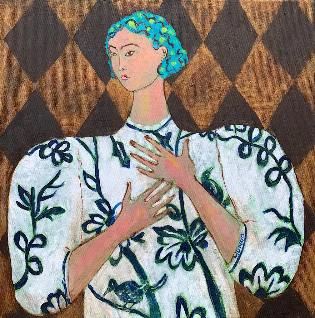 NAOMI MUNUO  PERDITA  acrylic on canvas  40 x 40 x 3   unframed  £1400  .jpg