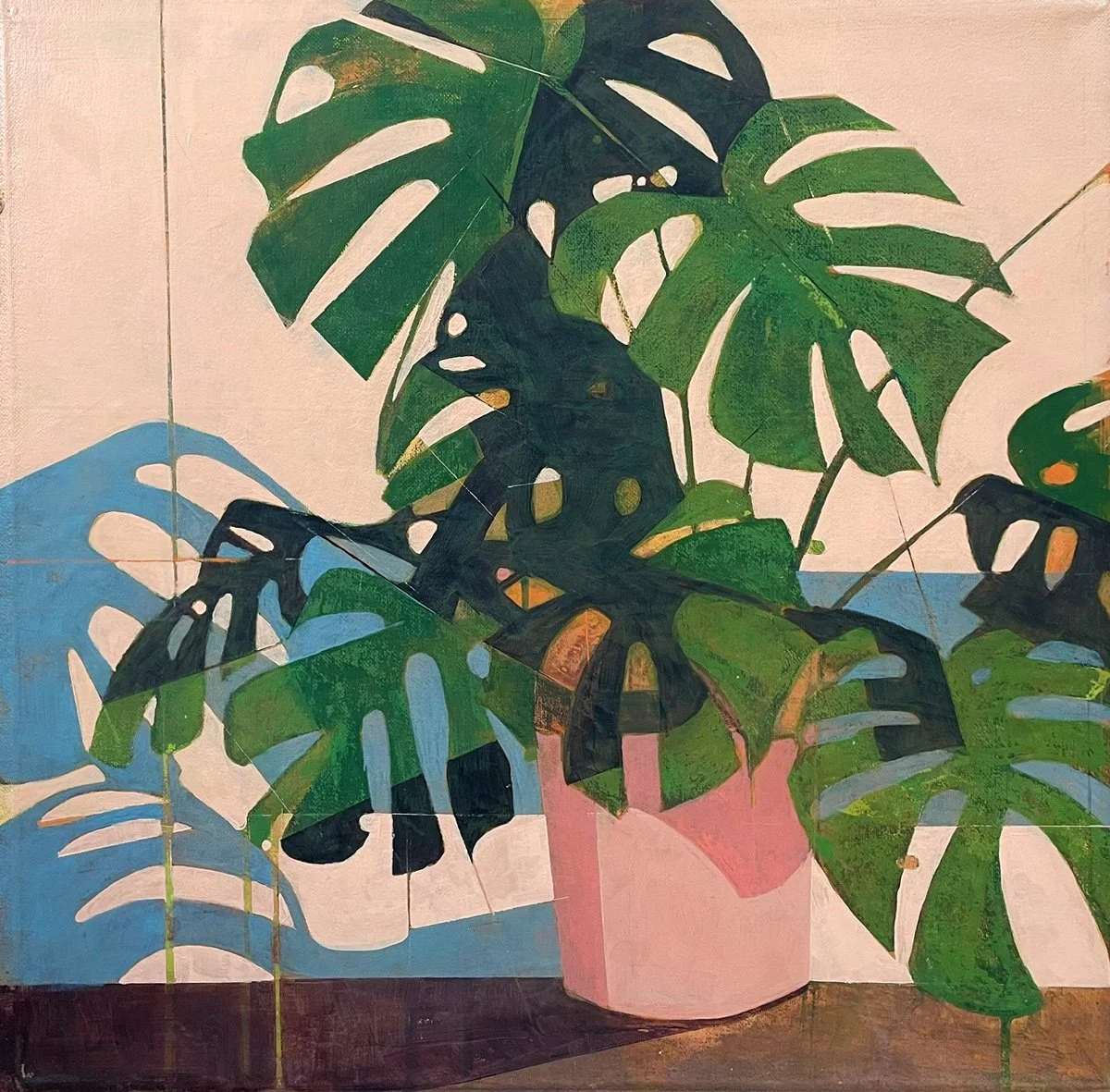 JENNY FERMOR PARLOUR acrylic on canvas 50 x 50 x 3 cm Framed in natural beech tray frame.jpg