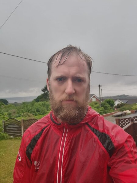 Phil enjoying the rain