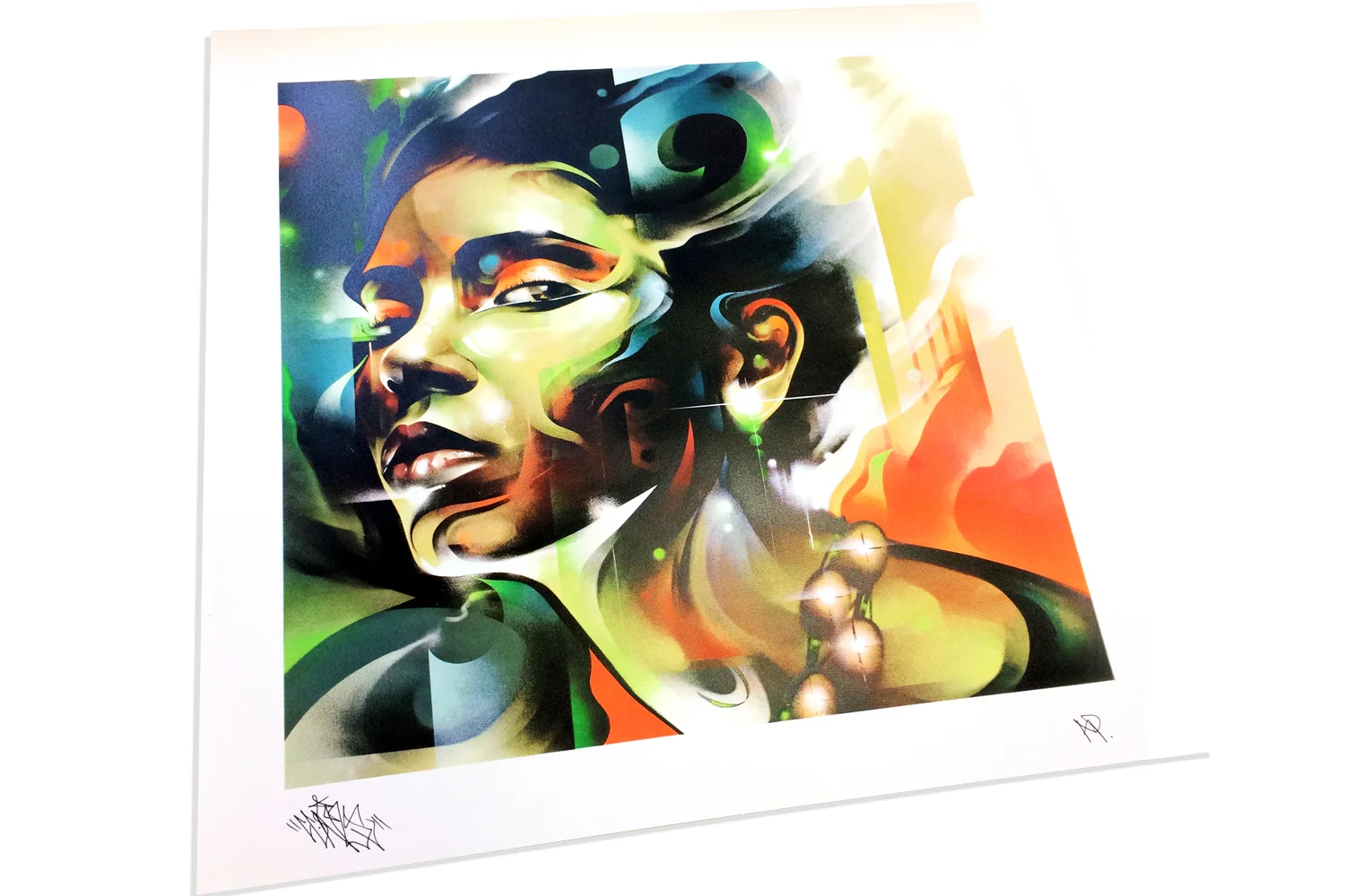 Client - Edition Fifty / Artwork - Mr.Cenz. Eight colour screen print including metallic gold, fluro and spot gloss layers. Printed onto 270gsm Mohawk options superfine archival stock. Available to buy here .