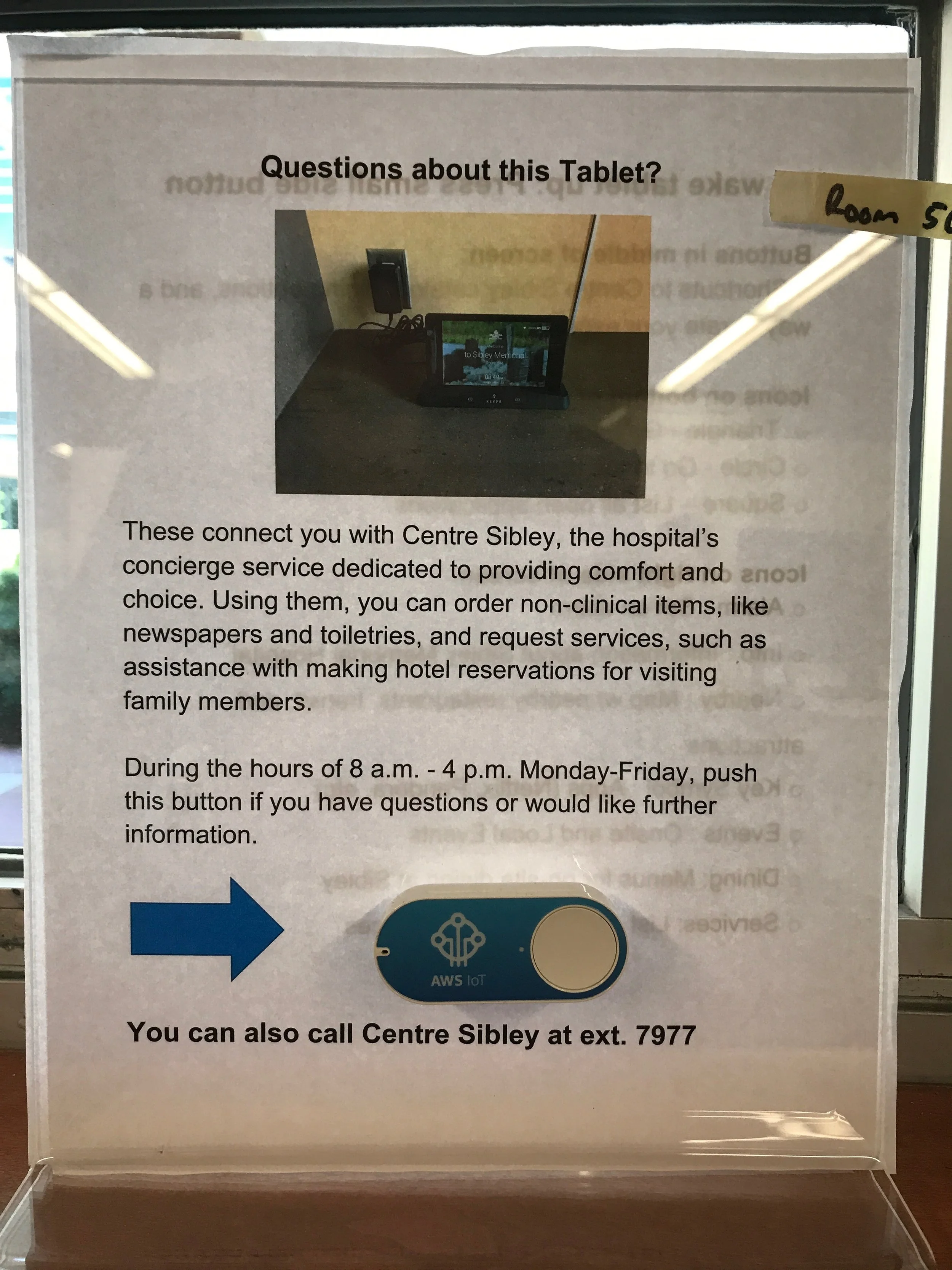 IoT enabled in-room signage (version 1.0)