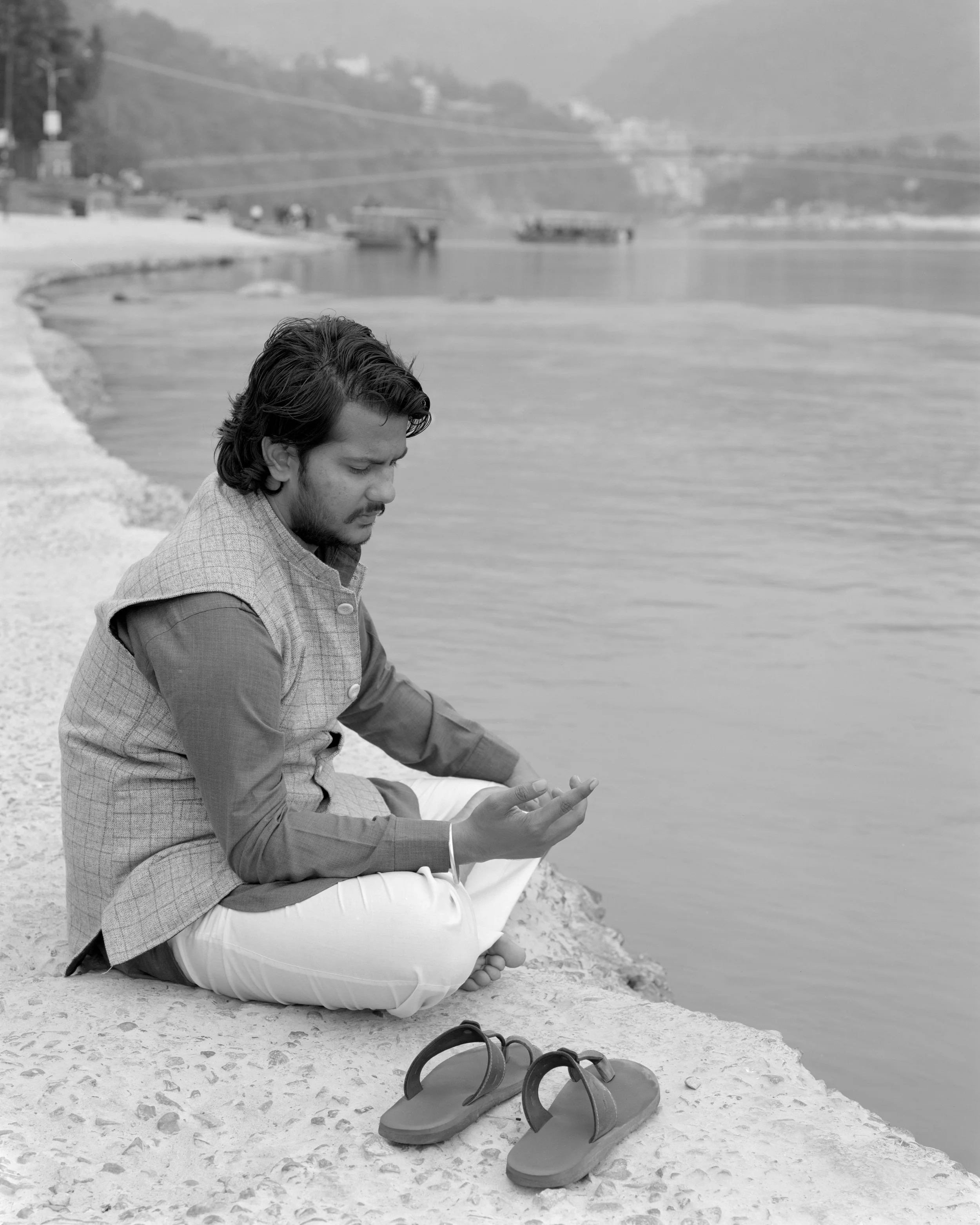 Student on Ganges, Rishikesh, India, 2017