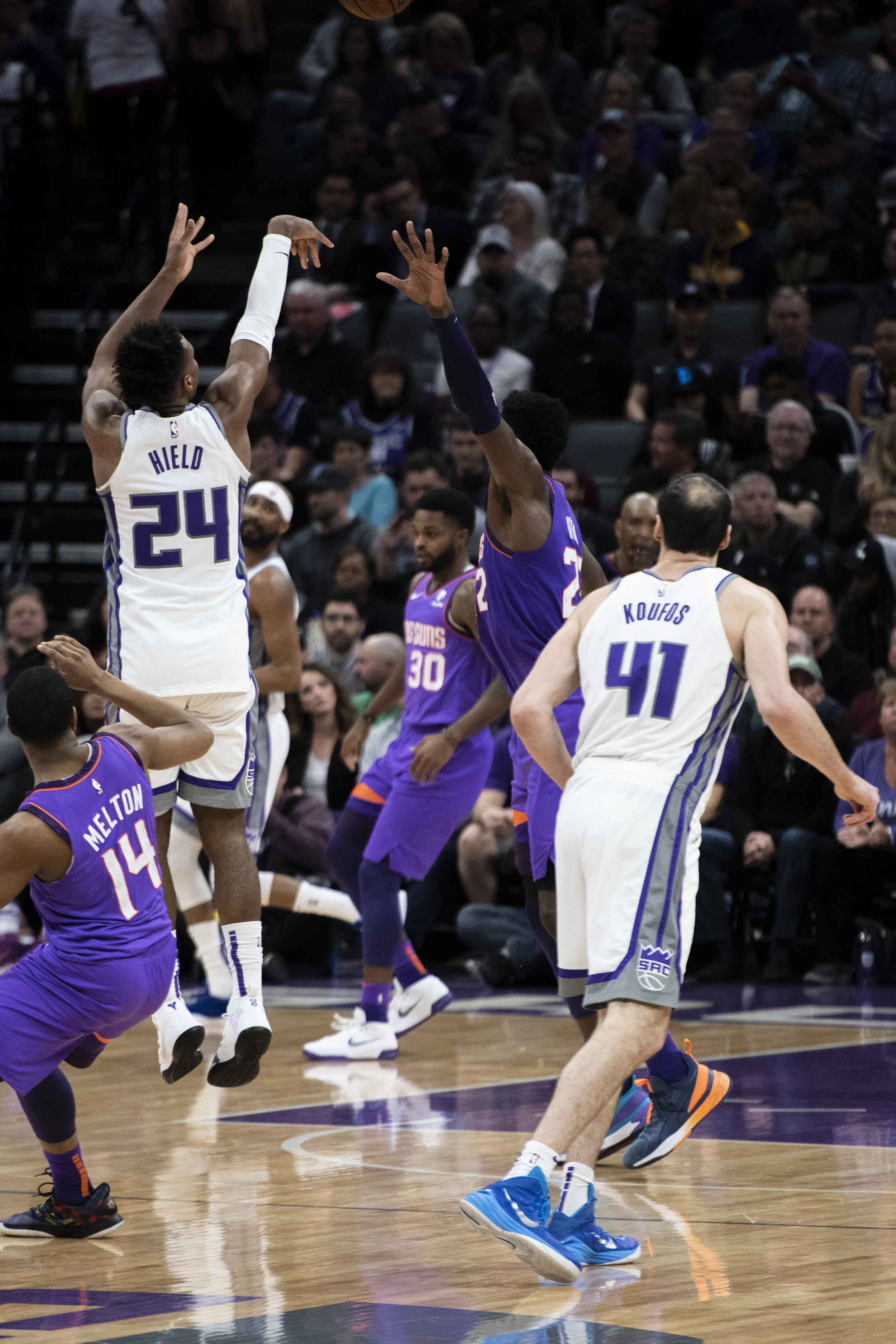 Buddy Hield shot 7-of-14 from three and 9-of-20 overall to finish with 25 points. Hield becomes the franchise-record holder in three’s made in a season.