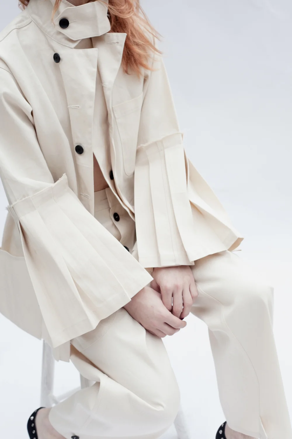DRESS label Crisis Collection 2017 White Split Overall set detail dress-ltd
