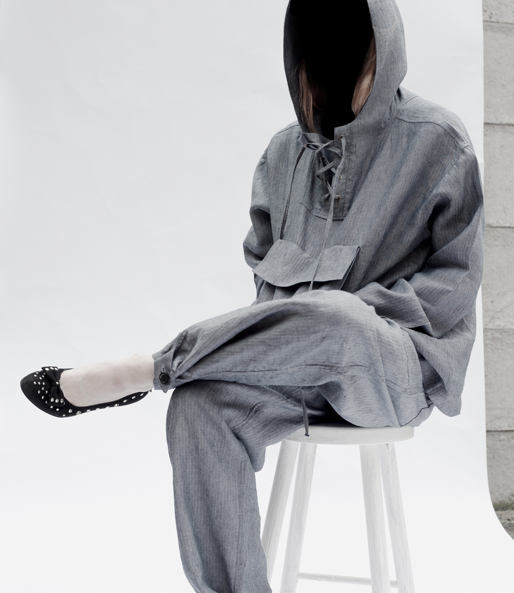 DRESS Crisis Collection Navy Blue Herringbone Cotton Split & feminised Overall Set #dressltd